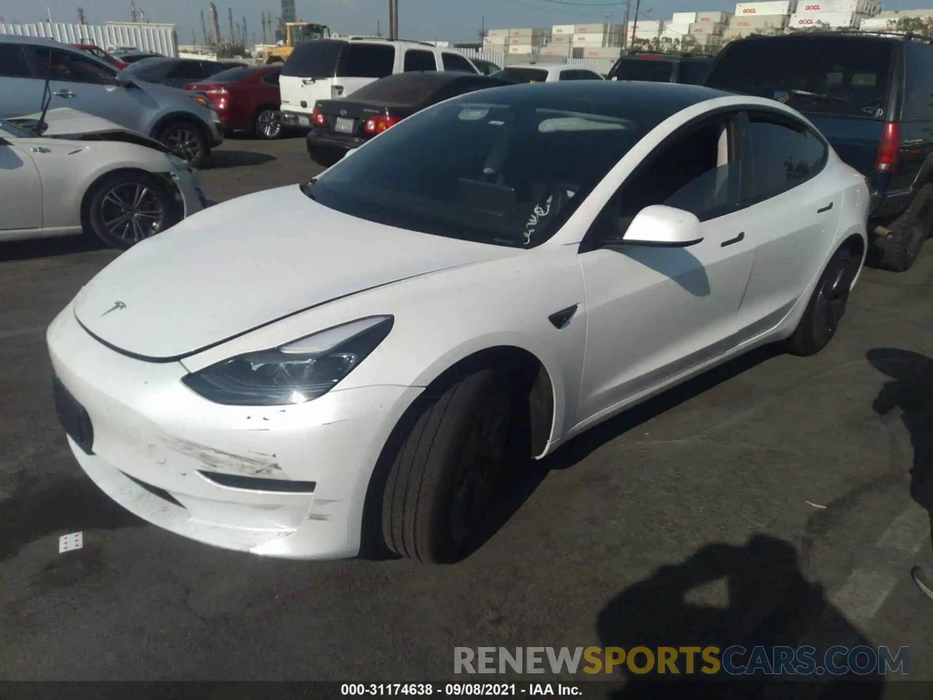 2 Photograph of a damaged car 5YJ3E1EA4MF940248 TESLA MODEL 3 2021