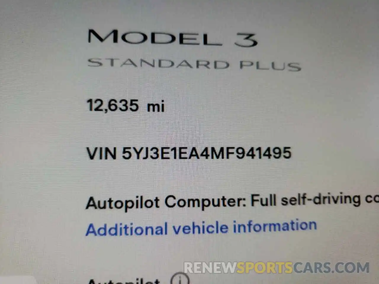 8 Фотография поврежденного автомобиля 5YJ3E1EA4MF941495 TESLA MODEL 3 2021