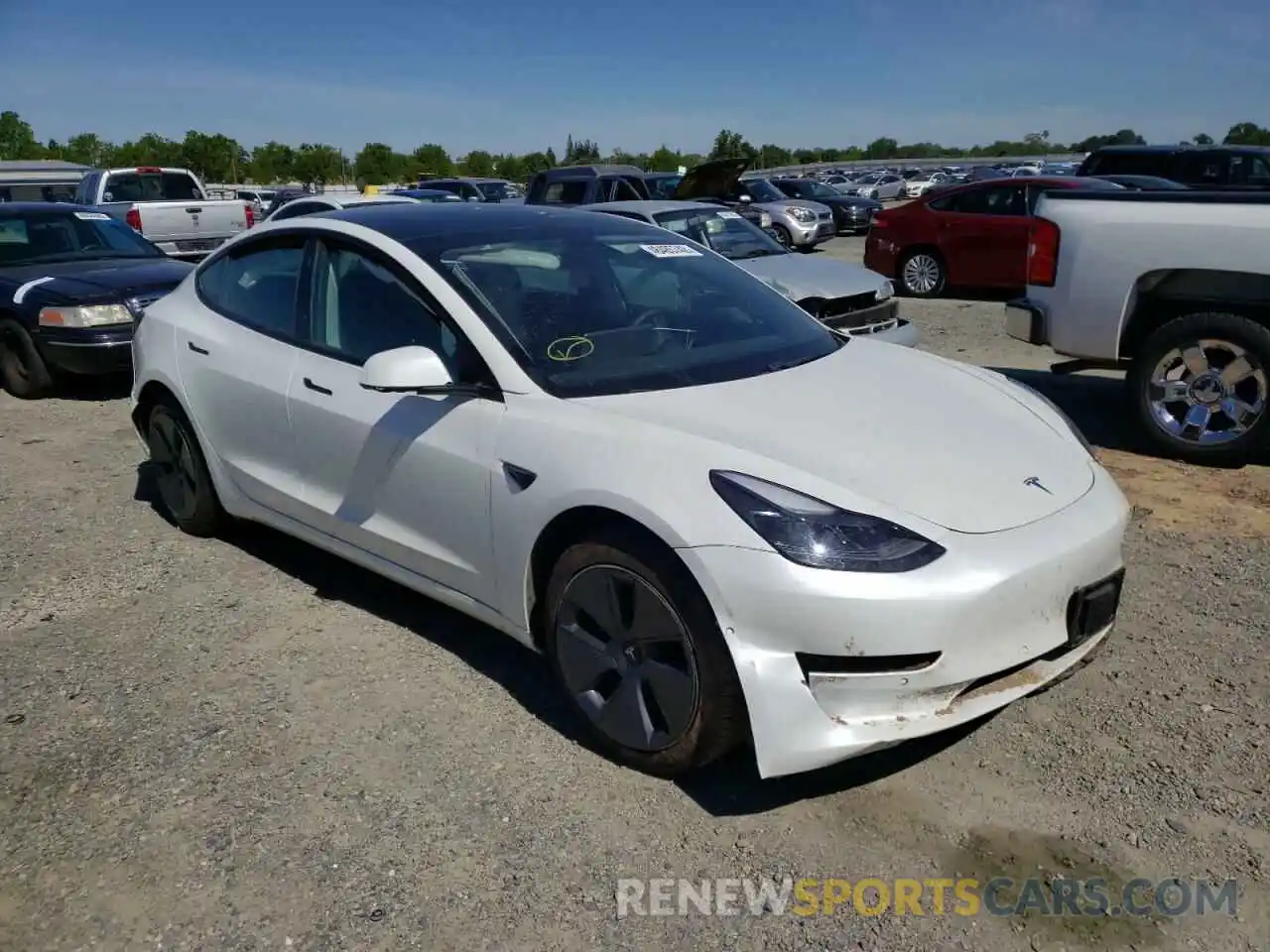 1 Photograph of a damaged car 5YJ3E1EA4MF961567 TESLA MODEL 3 2021