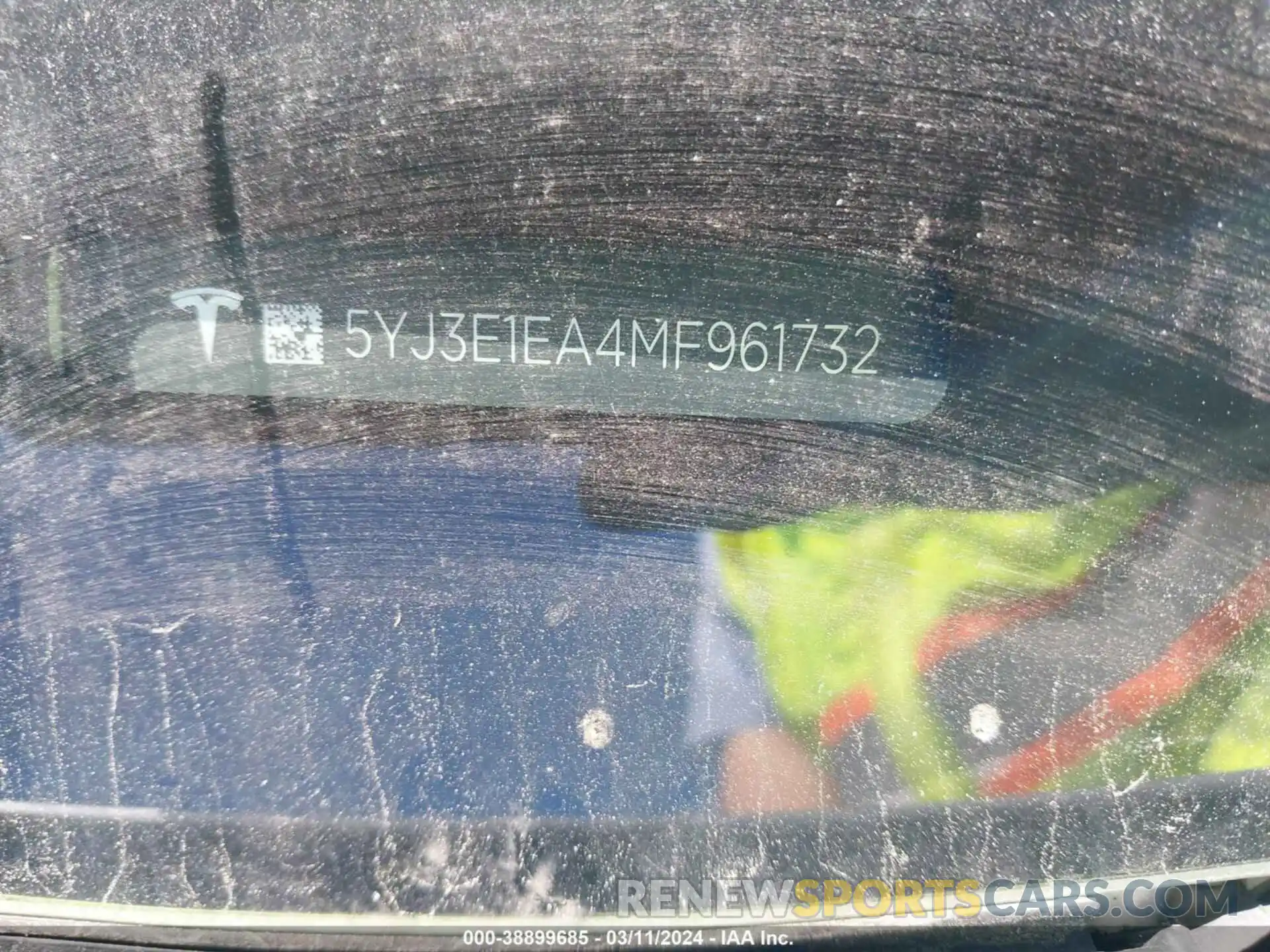 9 Photograph of a damaged car 5YJ3E1EA4MF961732 TESLA MODEL 3 2021