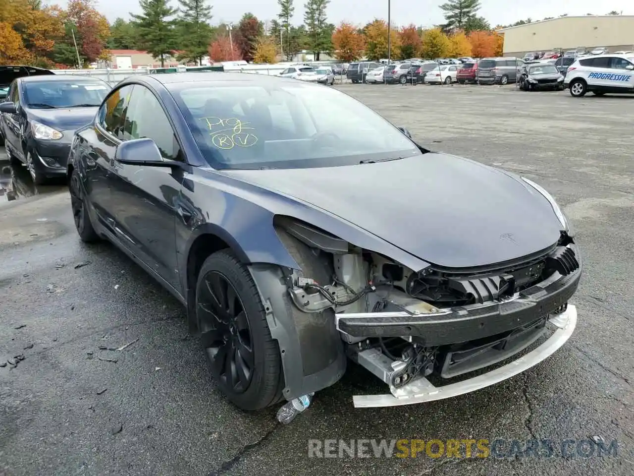 1 Photograph of a damaged car 5YJ3E1EA4MF969023 TESLA MODEL 3 2021