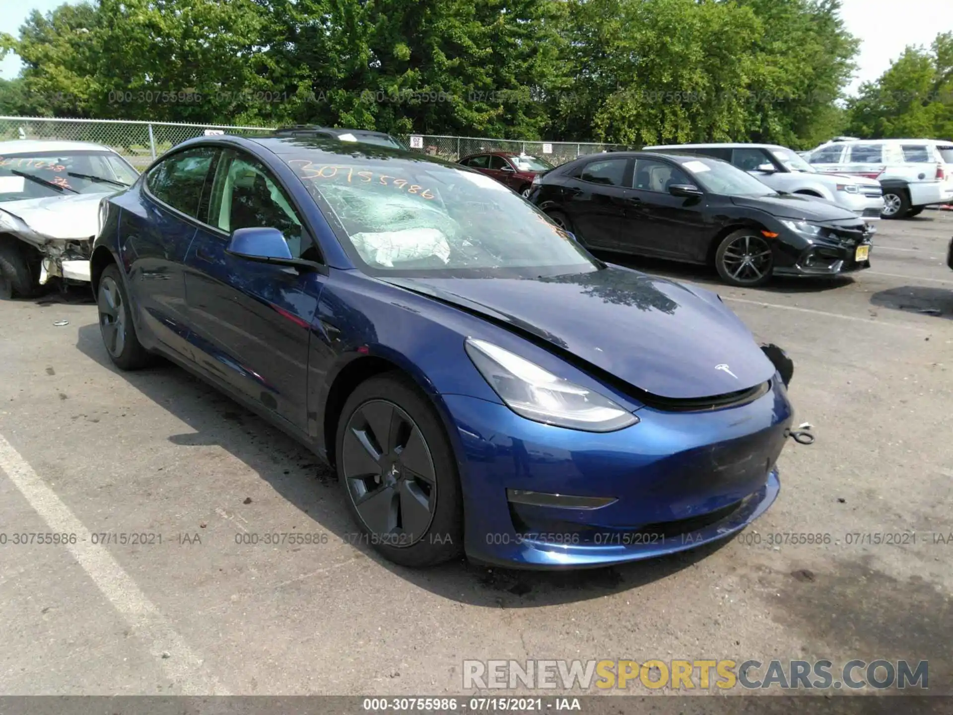 1 Photograph of a damaged car 5YJ3E1EA4MF976439 TESLA MODEL 3 2021