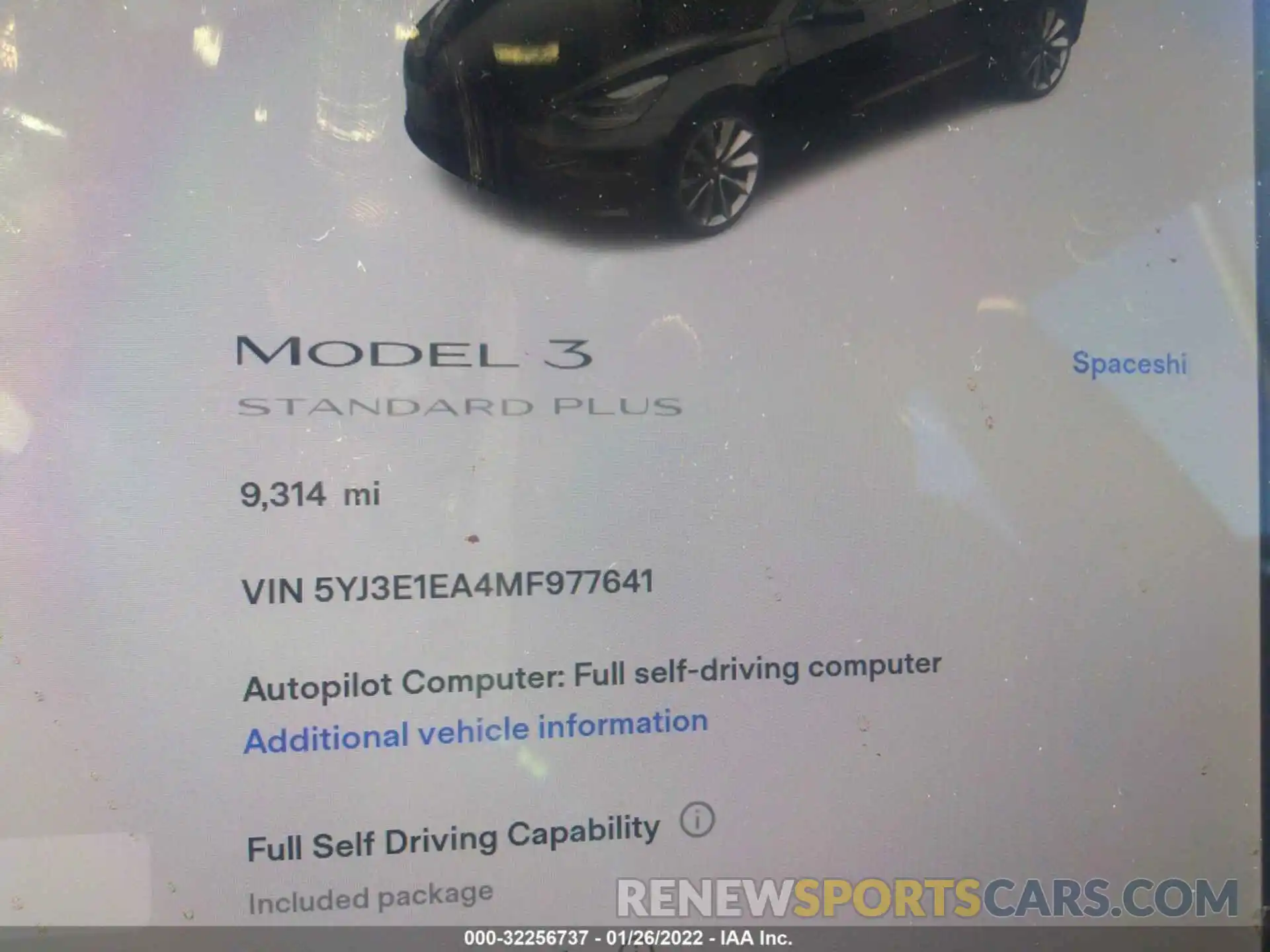 7 Фотография поврежденного автомобиля 5YJ3E1EA4MF977641 TESLA MODEL 3 2021