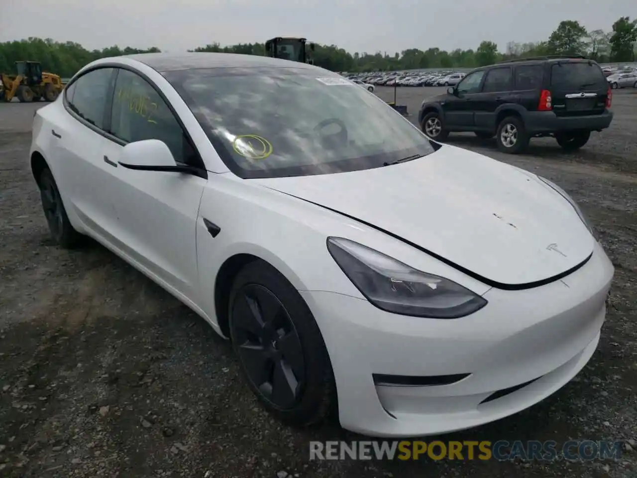 1 Photograph of a damaged car 5YJ3E1EA4MF981883 TESLA MODEL 3 2021