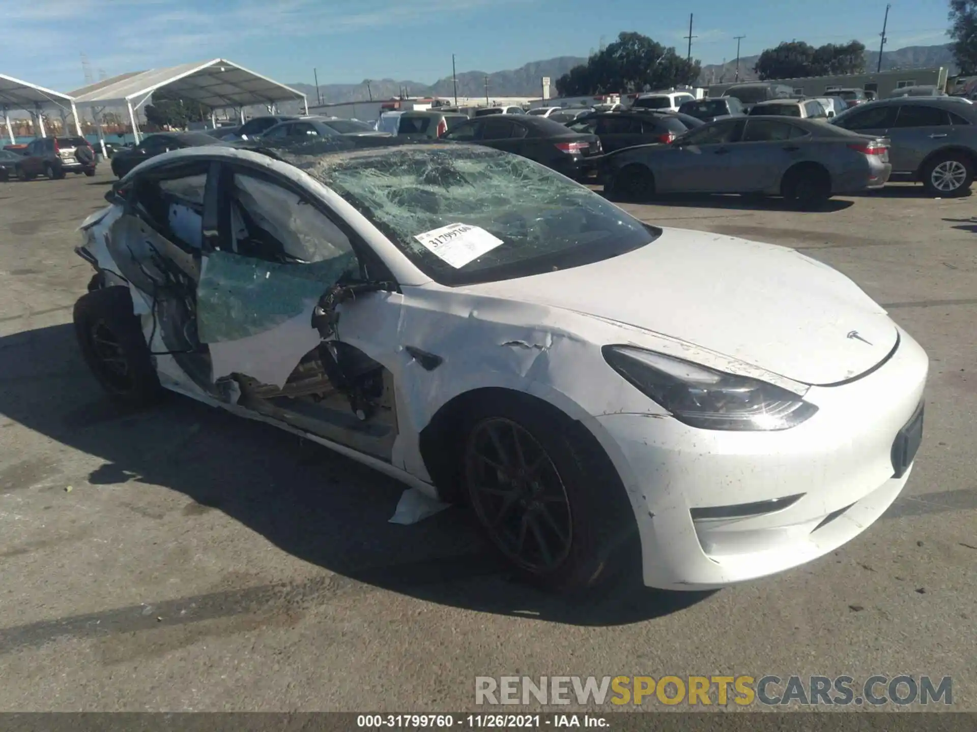 1 Photograph of a damaged car 5YJ3E1EA4MF982144 TESLA MODEL 3 2021