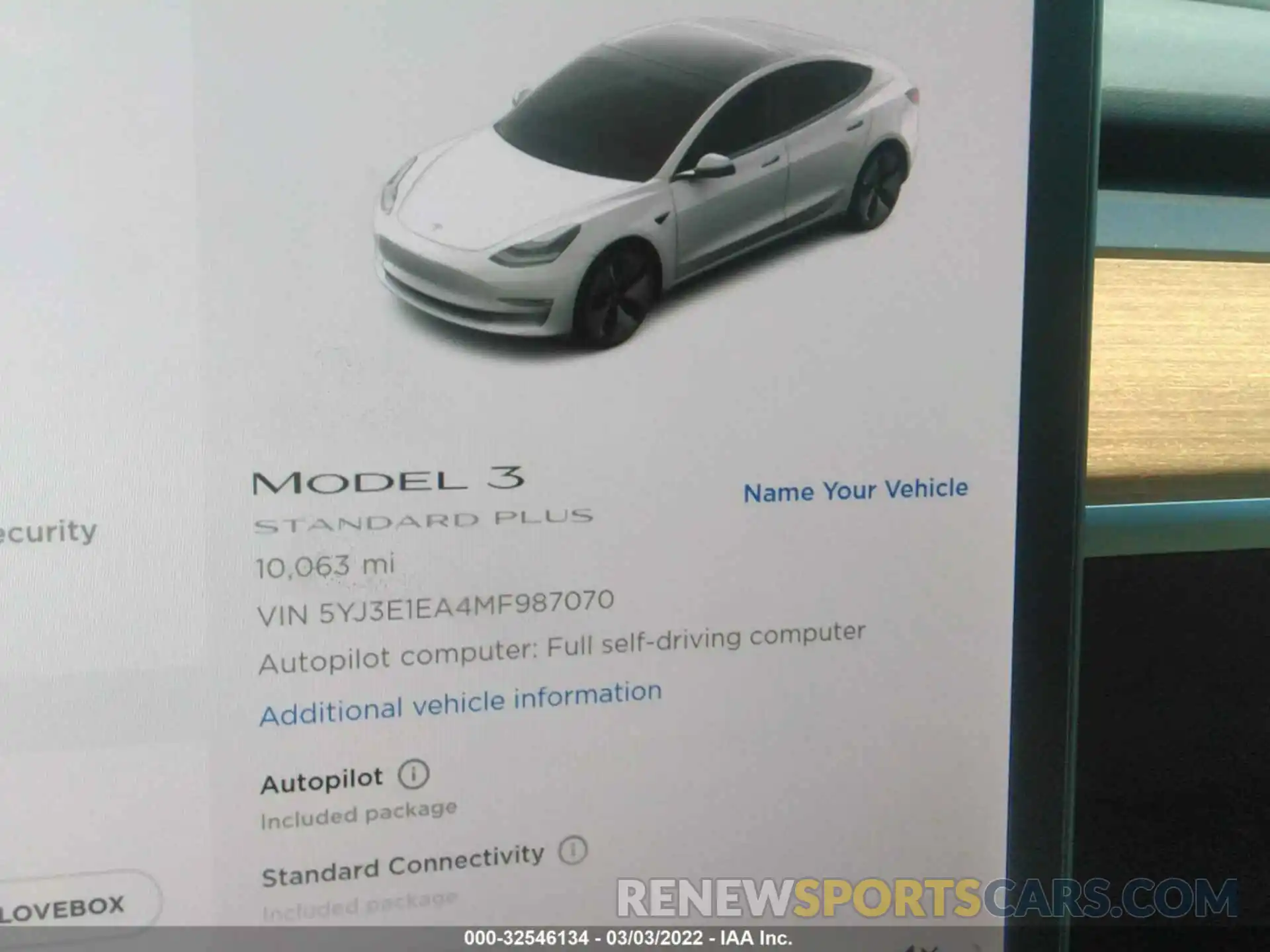 7 Photograph of a damaged car 5YJ3E1EA4MF987070 TESLA MODEL 3 2021