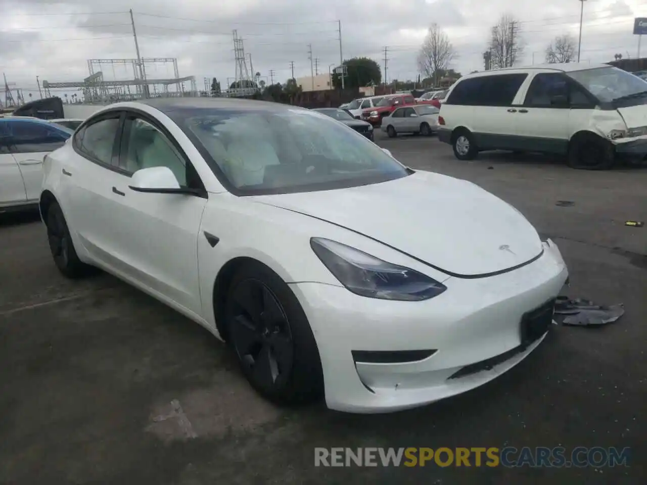 1 Фотография поврежденного автомобиля 5YJ3E1EA4MF987554 TESLA MODEL 3 2021