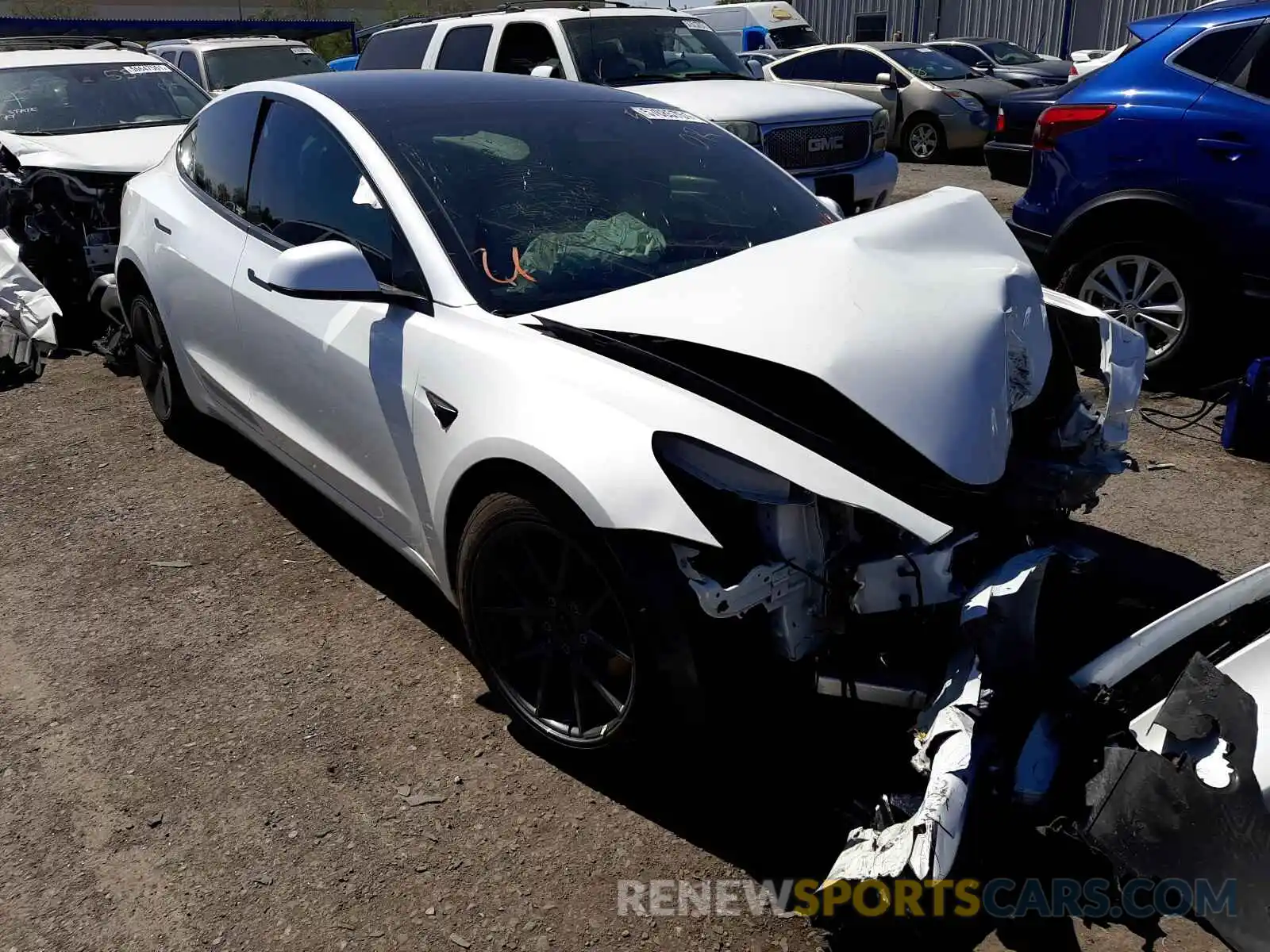 1 Photograph of a damaged car 5YJ3E1EA4MF994245 TESLA MODEL 3 2021