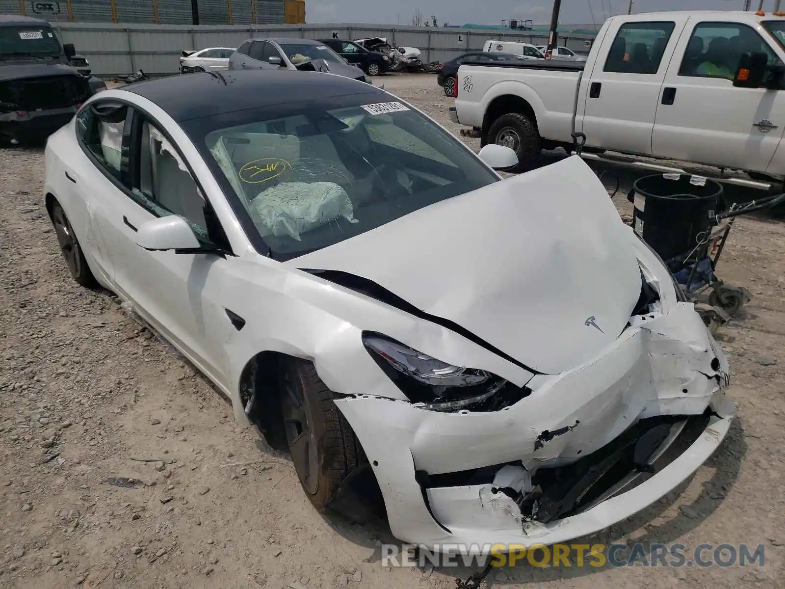 1 Photograph of a damaged car 5YJ3E1EA4MF994262 TESLA MODEL 3 2021