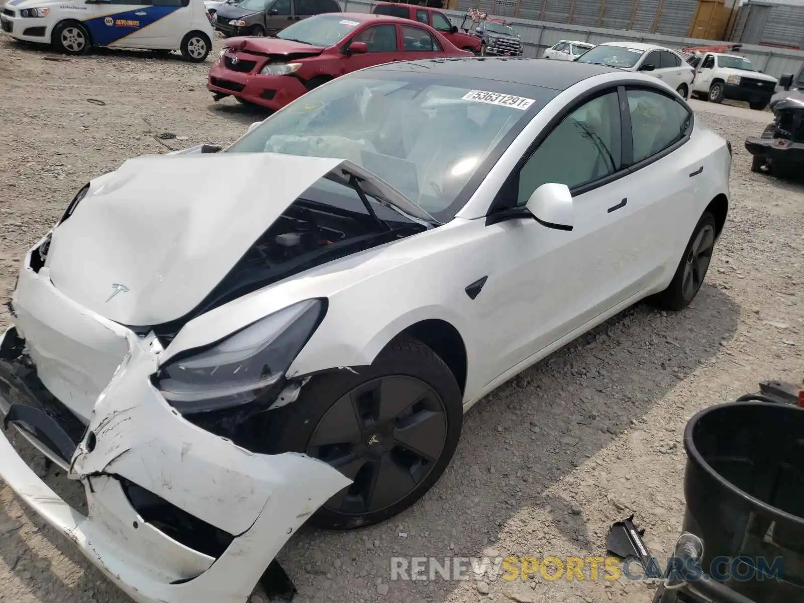 2 Photograph of a damaged car 5YJ3E1EA4MF994262 TESLA MODEL 3 2021