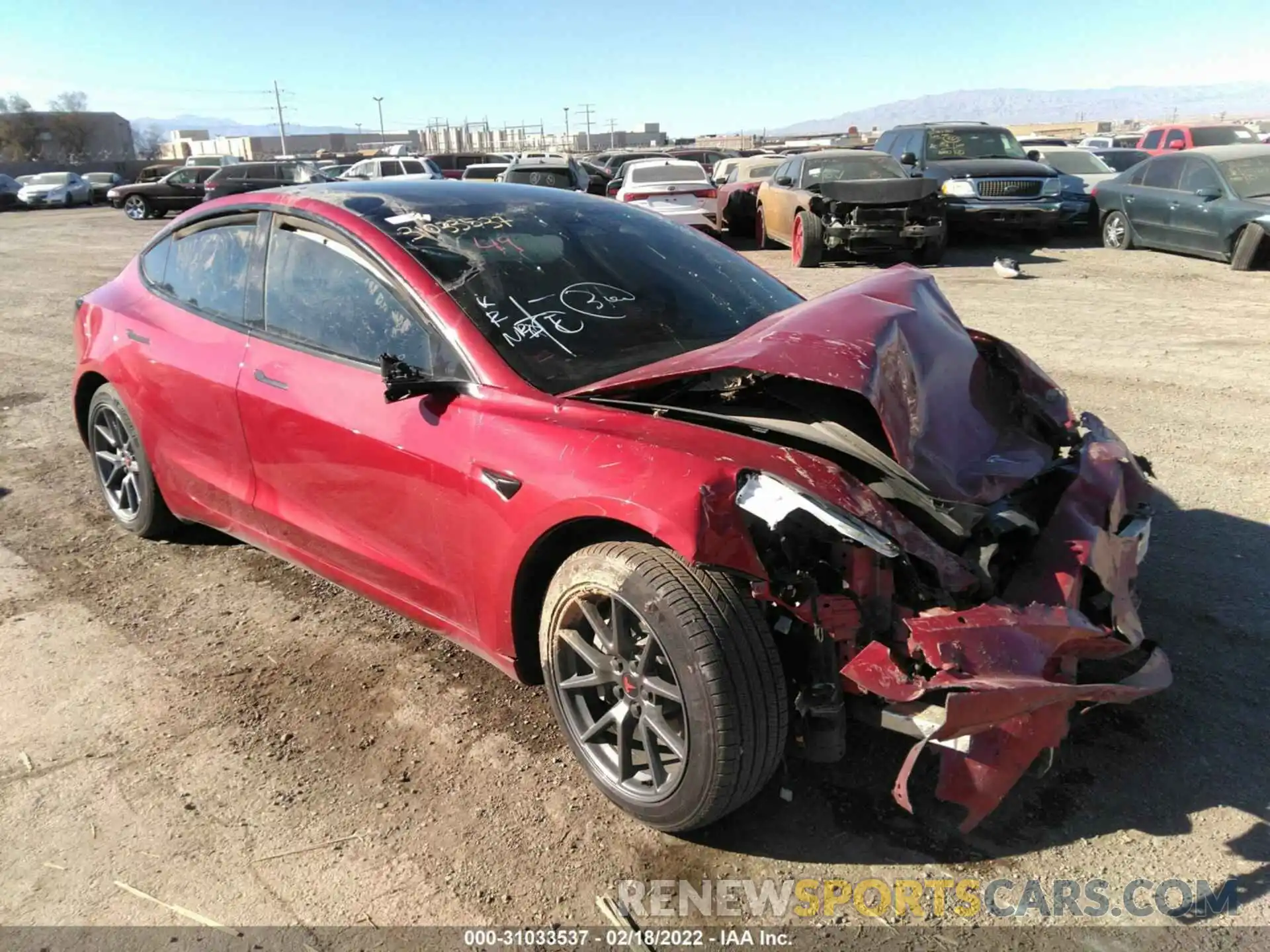 1 Photograph of a damaged car 5YJ3E1EA5MF001190 TESLA MODEL 3 2021