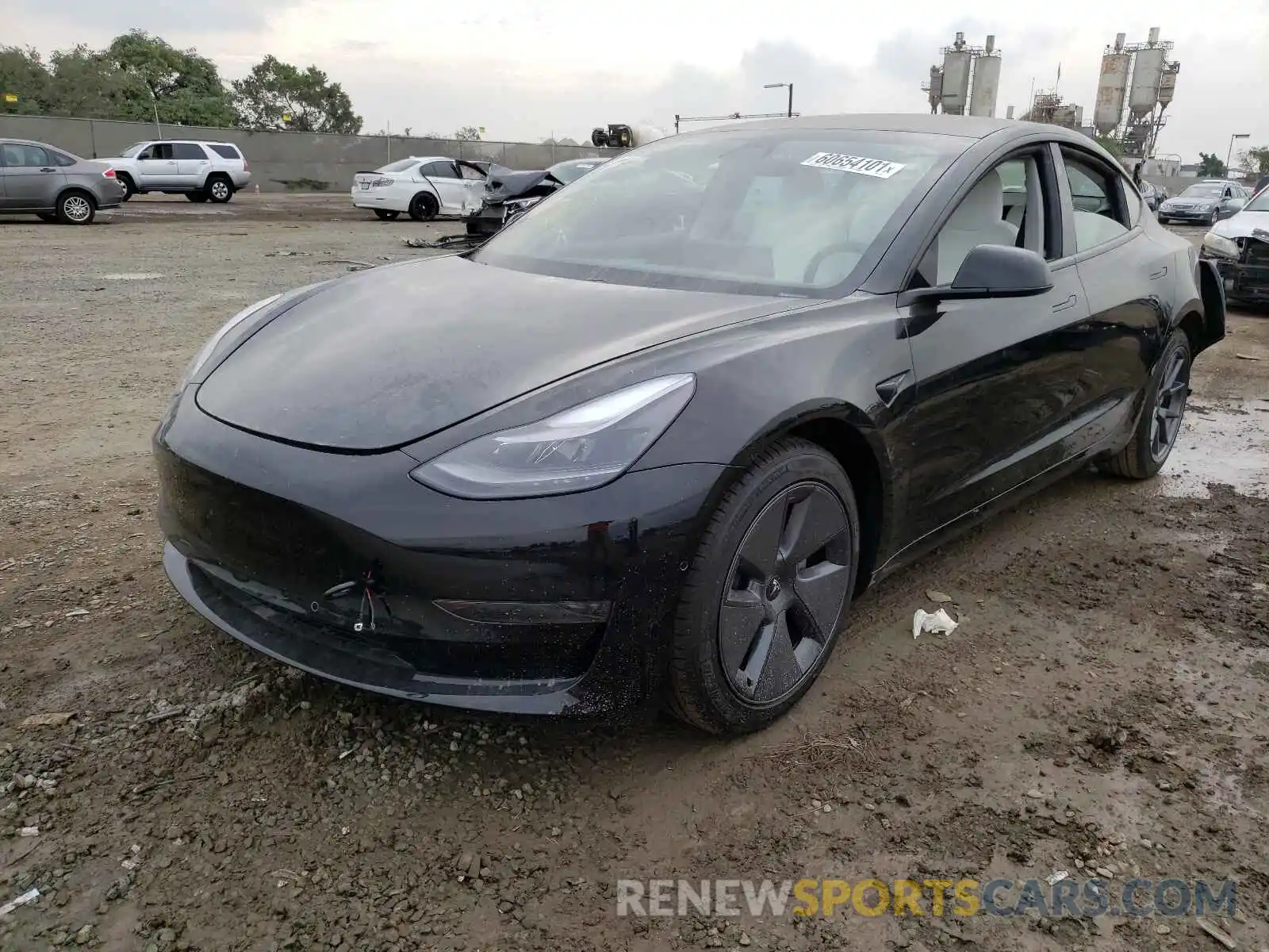 2 Photograph of a damaged car 5YJ3E1EA5MF018569 TESLA MODEL 3 2021