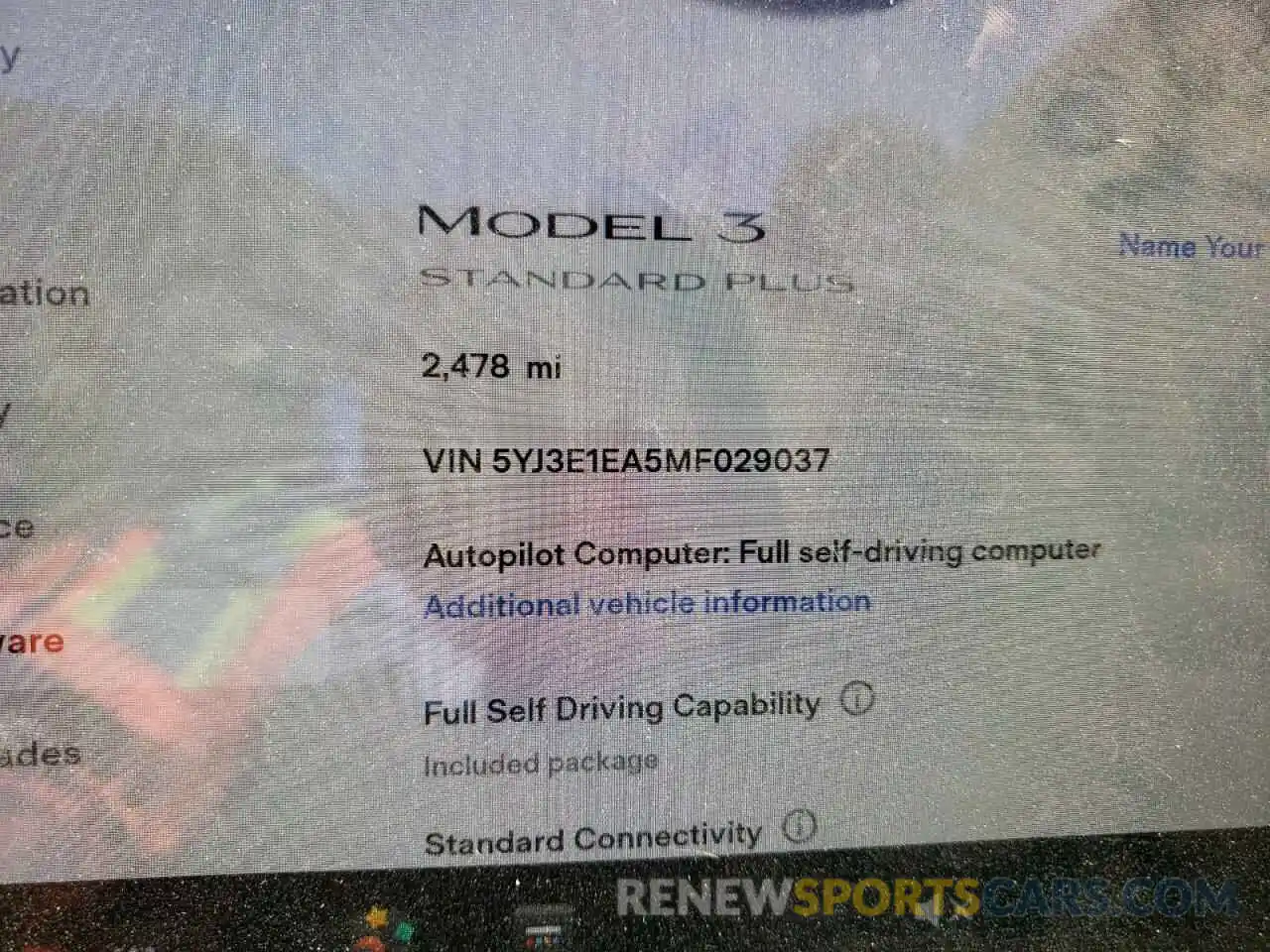 8 Фотография поврежденного автомобиля 5YJ3E1EA5MF029037 TESLA MODEL 3 2021