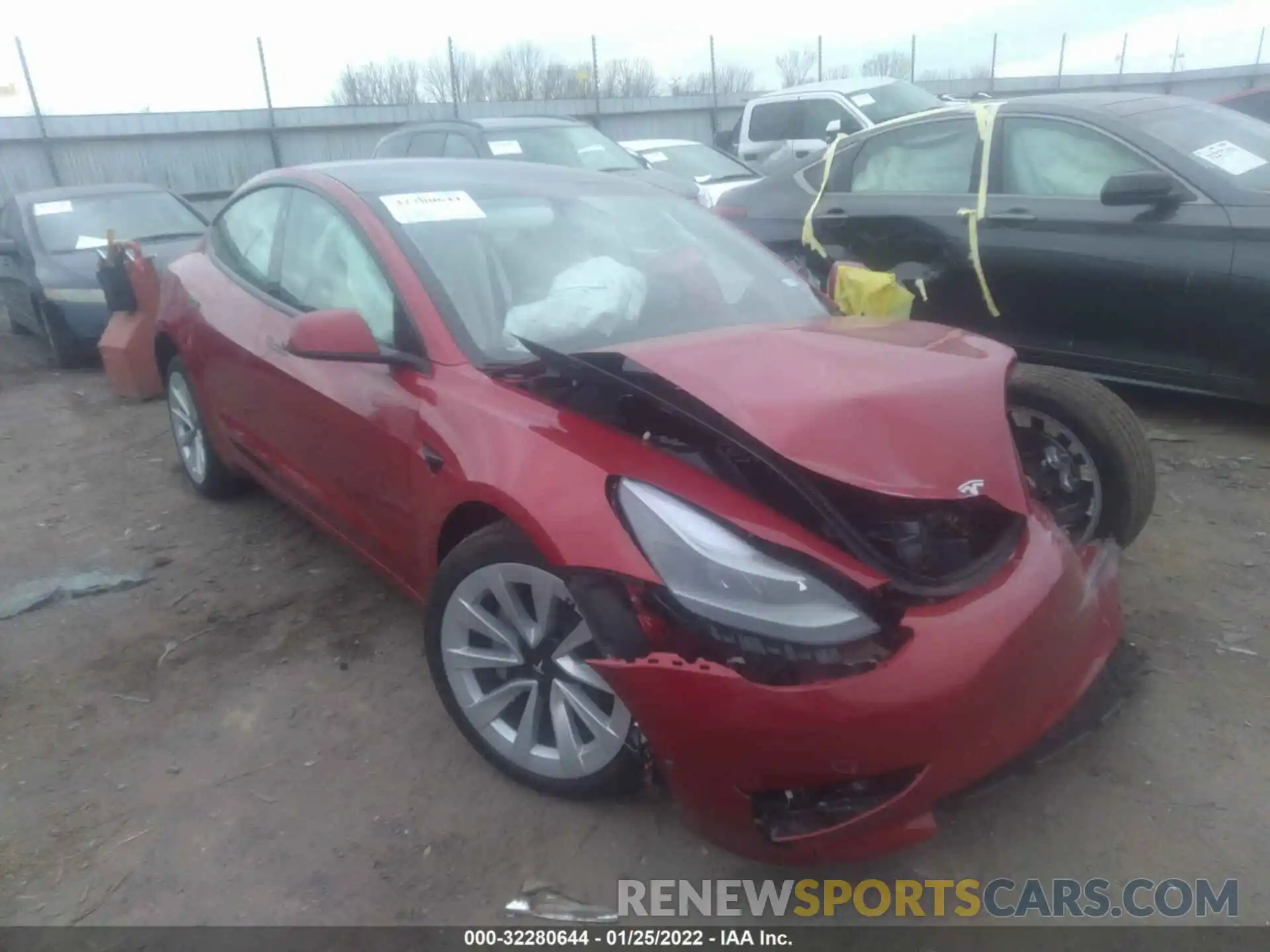 1 Photograph of a damaged car 5YJ3E1EA5MF045691 TESLA MODEL 3 2021