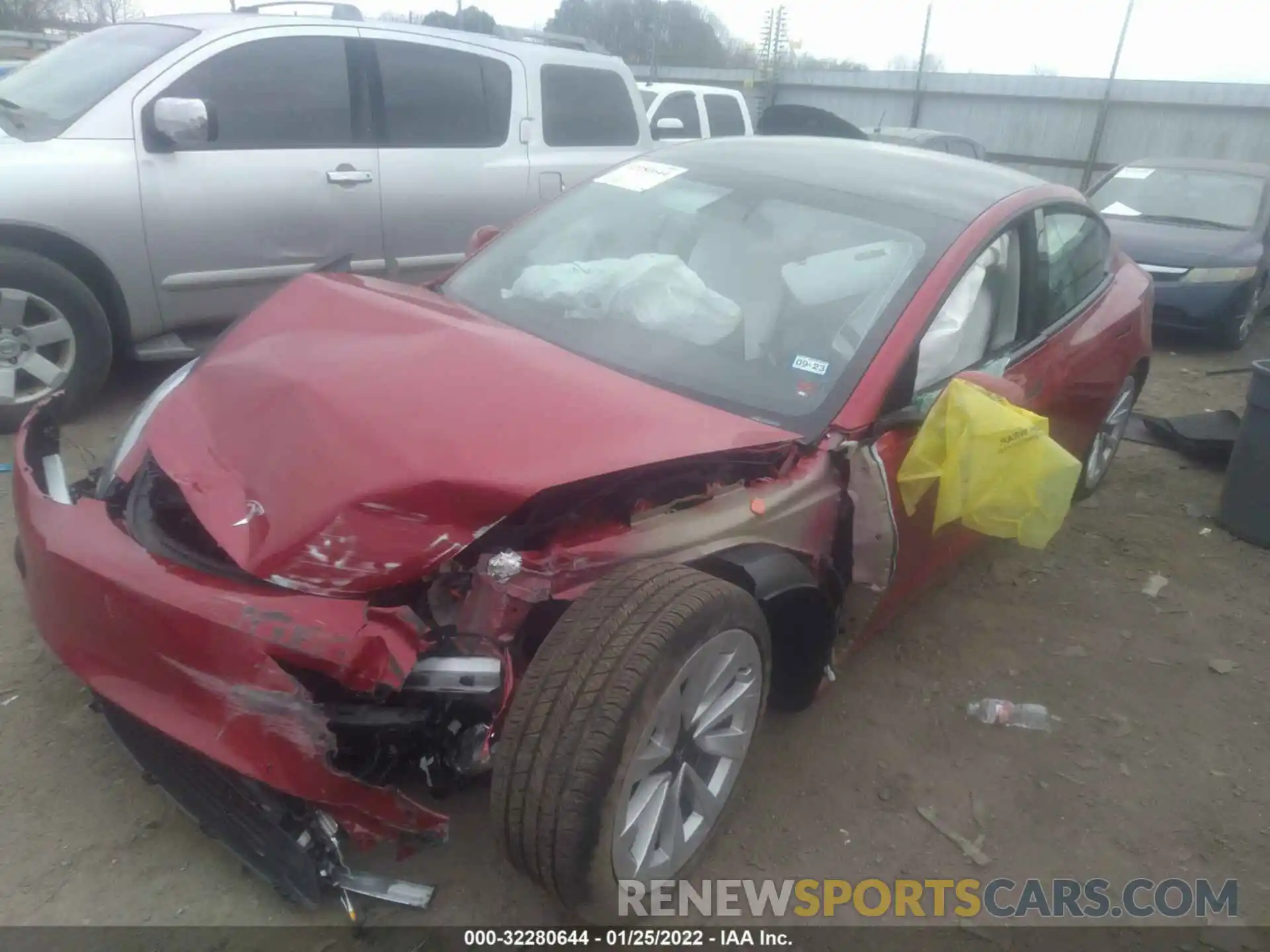 2 Photograph of a damaged car 5YJ3E1EA5MF045691 TESLA MODEL 3 2021