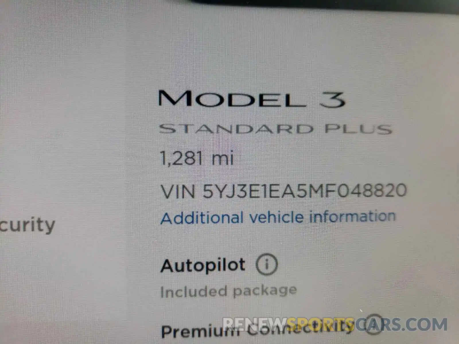 8 Фотография поврежденного автомобиля 5YJ3E1EA5MF048820 TESLA MODEL 3 2021