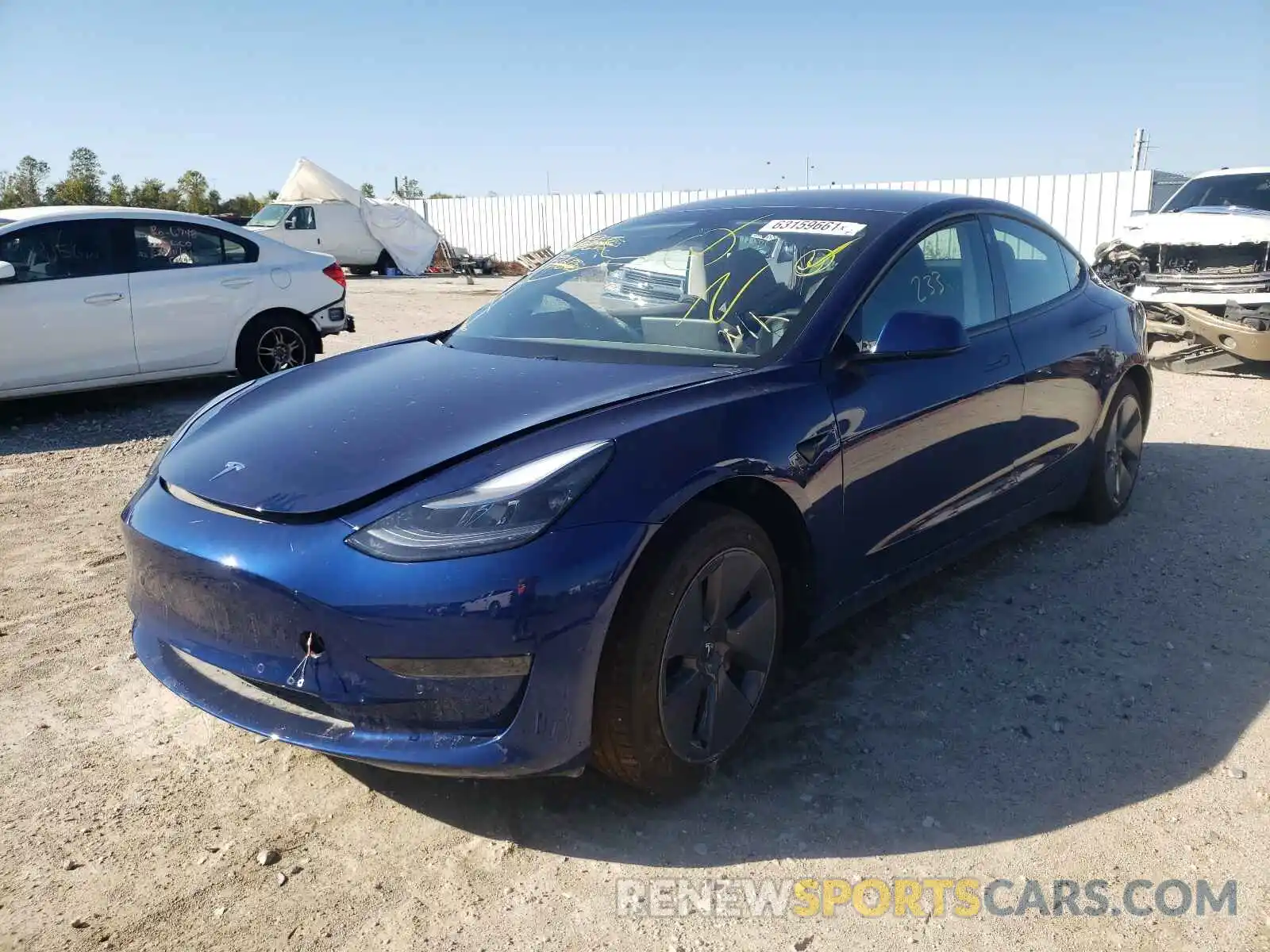 2 Photograph of a damaged car 5YJ3E1EA5MF060658 TESLA MODEL 3 2021