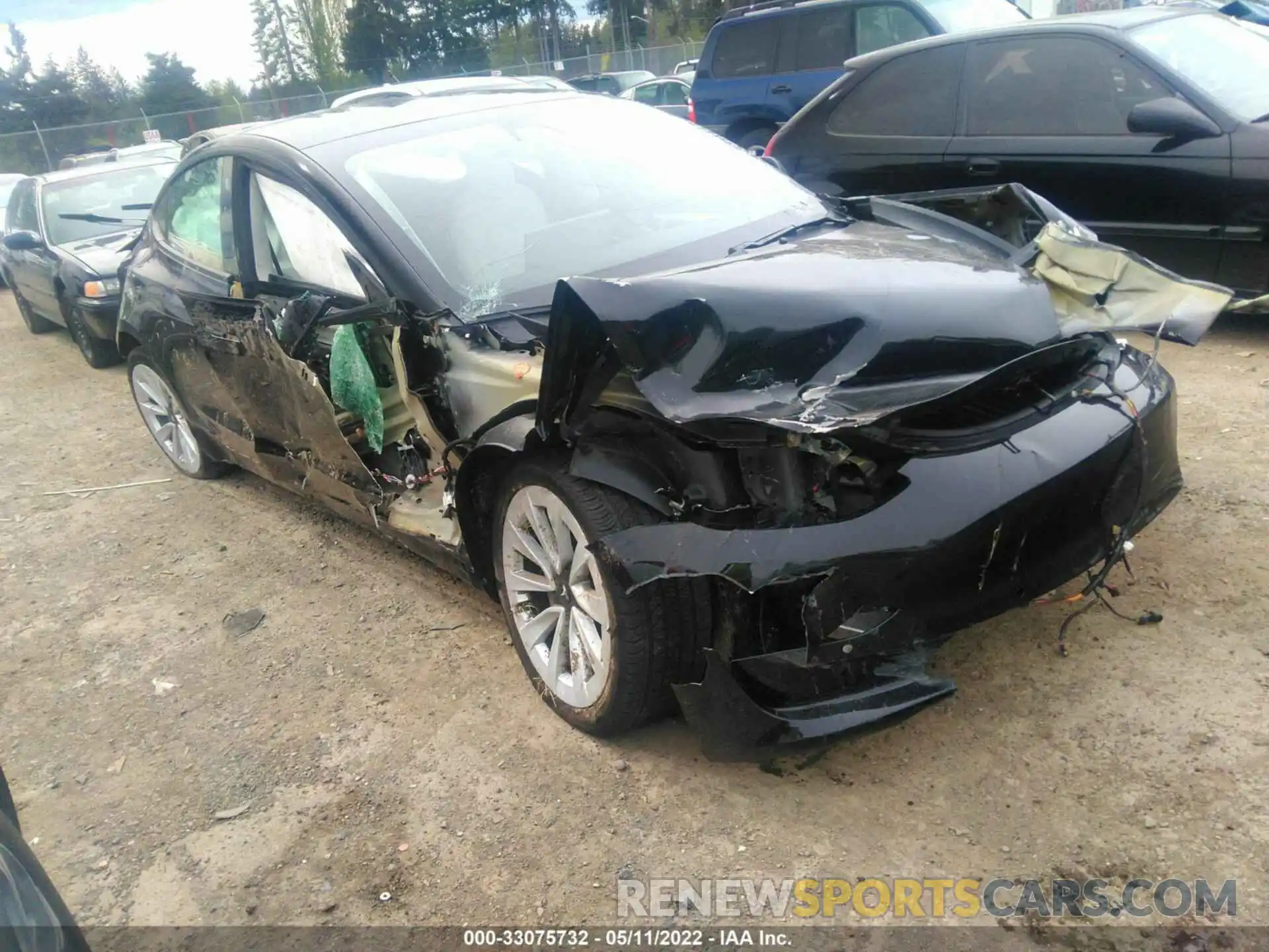 1 Photograph of a damaged car 5YJ3E1EA5MF065214 TESLA MODEL 3 2021