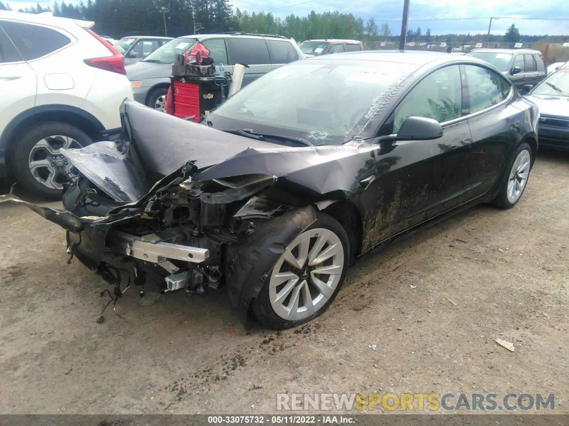 2 Photograph of a damaged car 5YJ3E1EA5MF065214 TESLA MODEL 3 2021