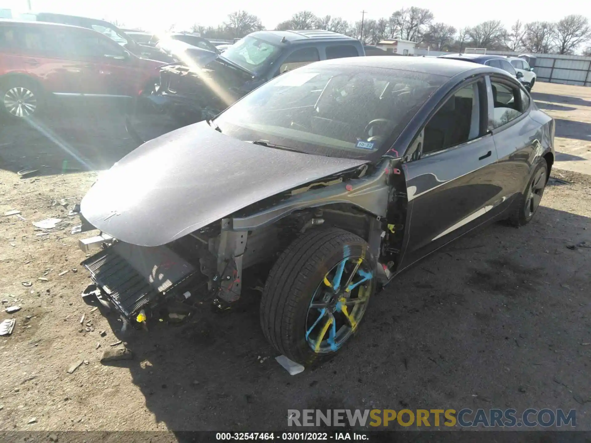 2 Photograph of a damaged car 5YJ3E1EA5MF084703 TESLA MODEL 3 2021