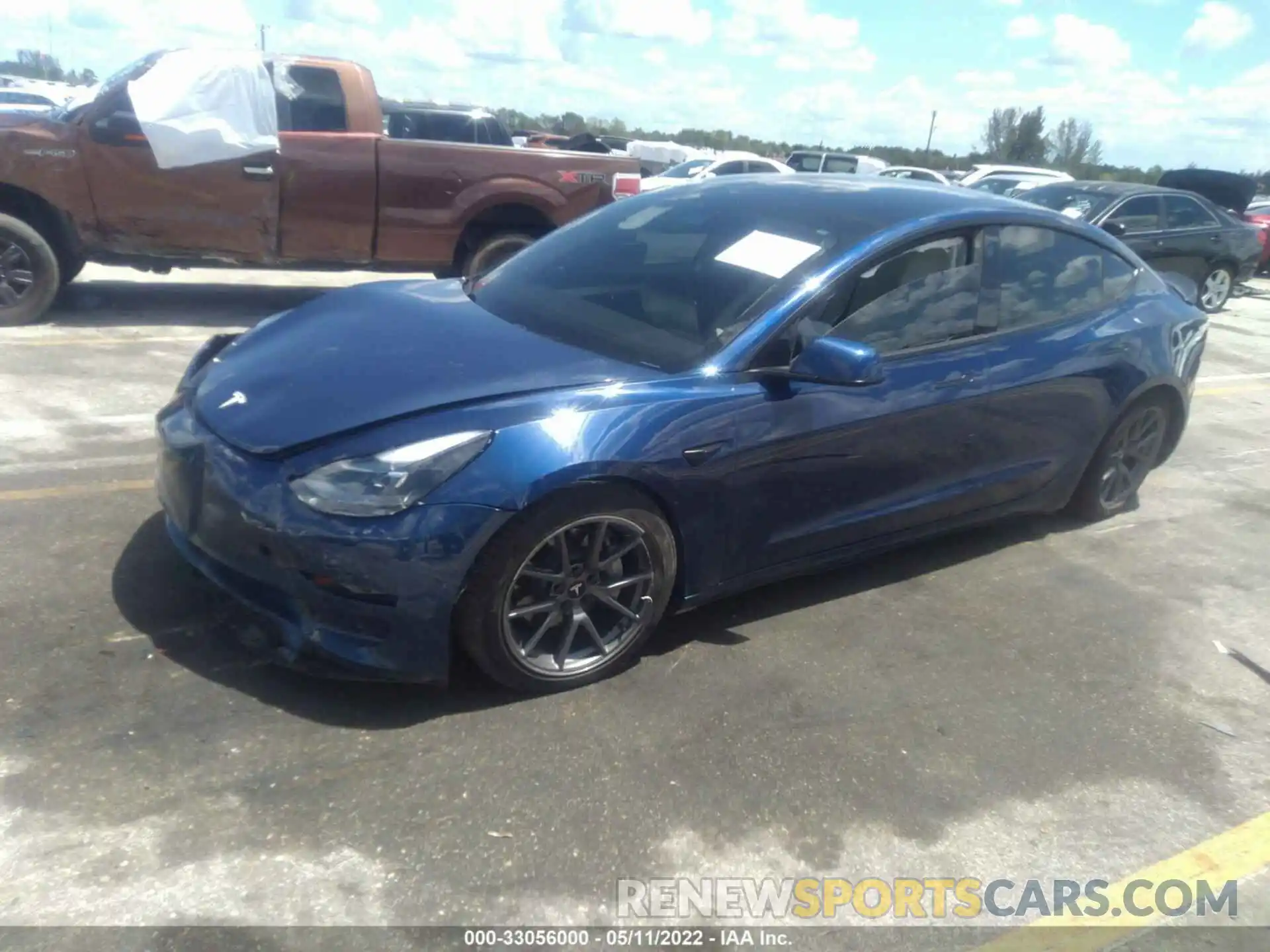 2 Photograph of a damaged car 5YJ3E1EA5MF087861 TESLA MODEL 3 2021