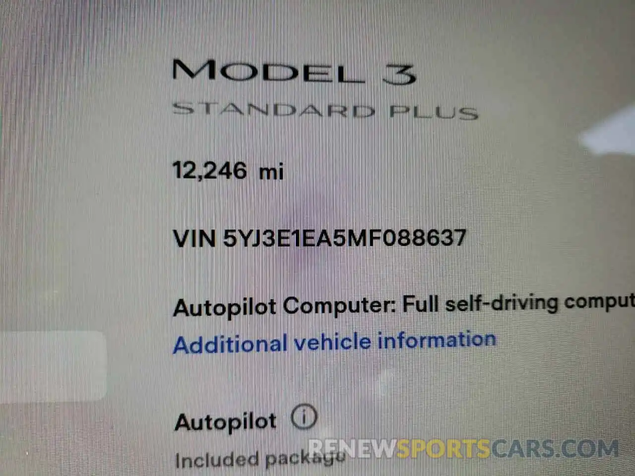 8 Фотография поврежденного автомобиля 5YJ3E1EA5MF088637 TESLA MODEL 3 2021