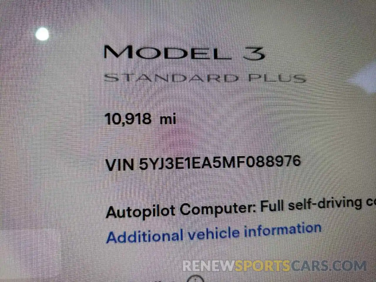 8 Фотография поврежденного автомобиля 5YJ3E1EA5MF088976 TESLA MODEL 3 2021