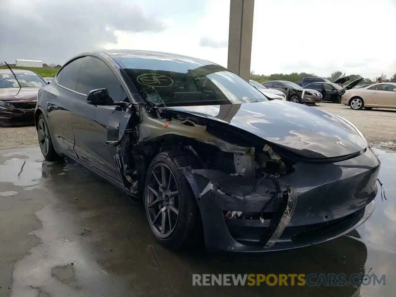 1 Photograph of a damaged car 5YJ3E1EA5MF089349 TESLA MODEL 3 2021