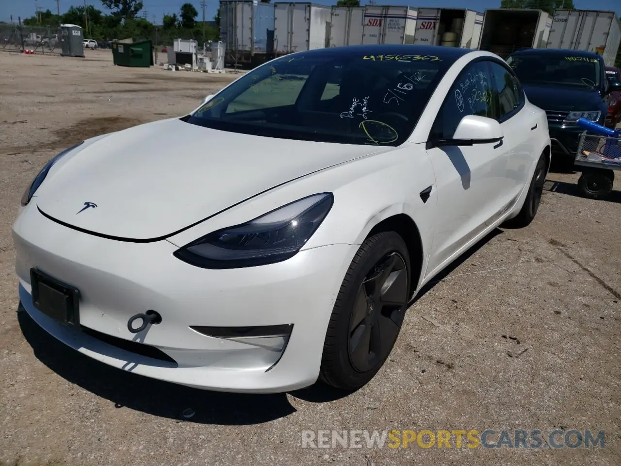 2 Photograph of a damaged car 5YJ3E1EA5MF092204 TESLA MODEL 3 2021