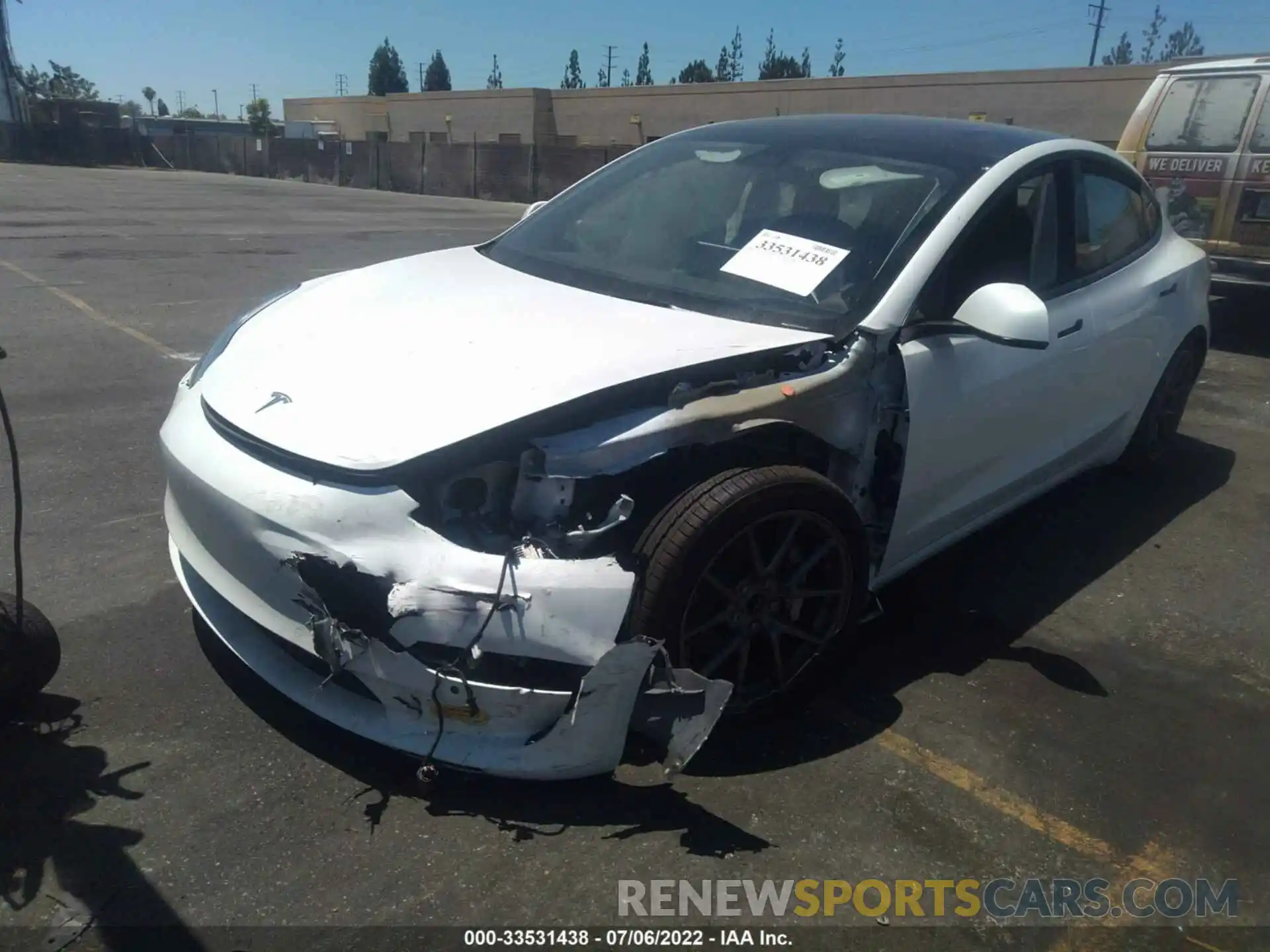 2 Photograph of a damaged car 5YJ3E1EA5MF092753 TESLA MODEL 3 2021