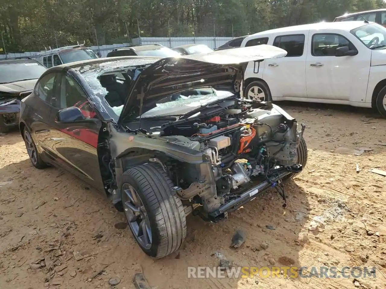 1 Photograph of a damaged car 5YJ3E1EA5MF094017 TESLA MODEL 3 2021