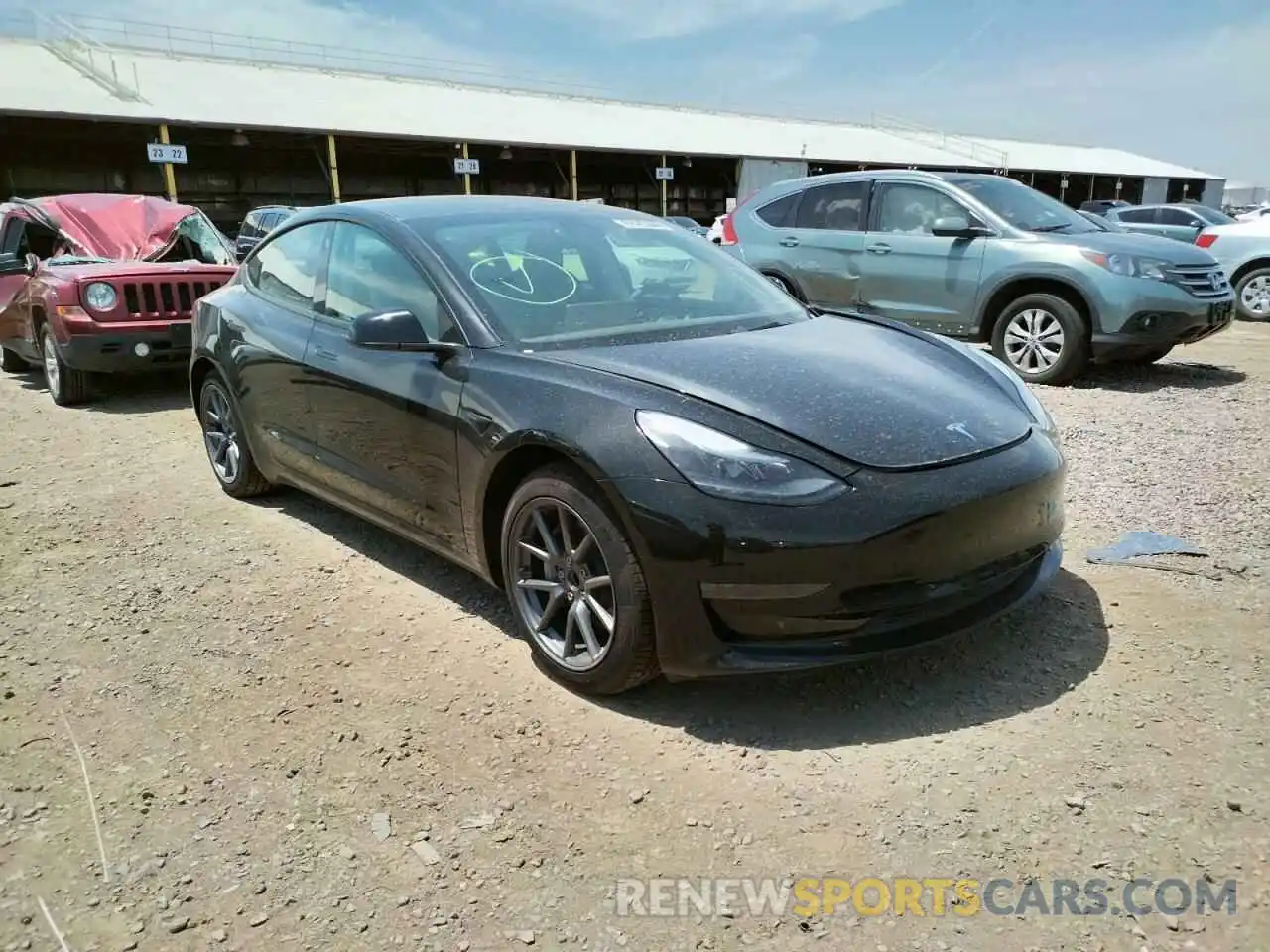 1 Photograph of a damaged car 5YJ3E1EA5MF094048 TESLA MODEL 3 2021