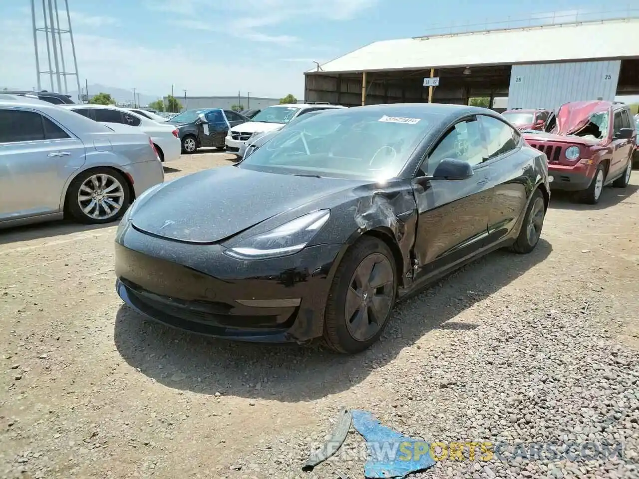 2 Photograph of a damaged car 5YJ3E1EA5MF094048 TESLA MODEL 3 2021