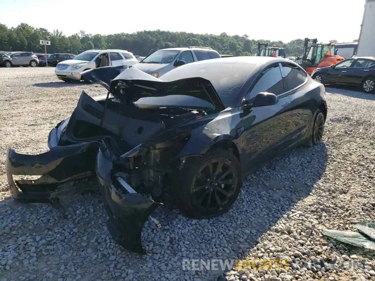 2 Photograph of a damaged car 5YJ3E1EA5MF097886 TESLA MODEL 3 2021