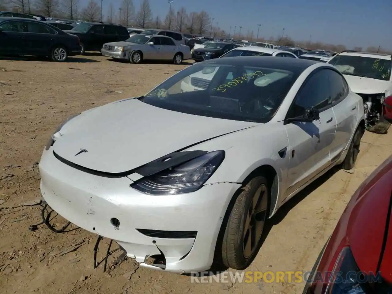 2 Photograph of a damaged car 5YJ3E1EA5MF854298 TESLA MODEL 3 2021