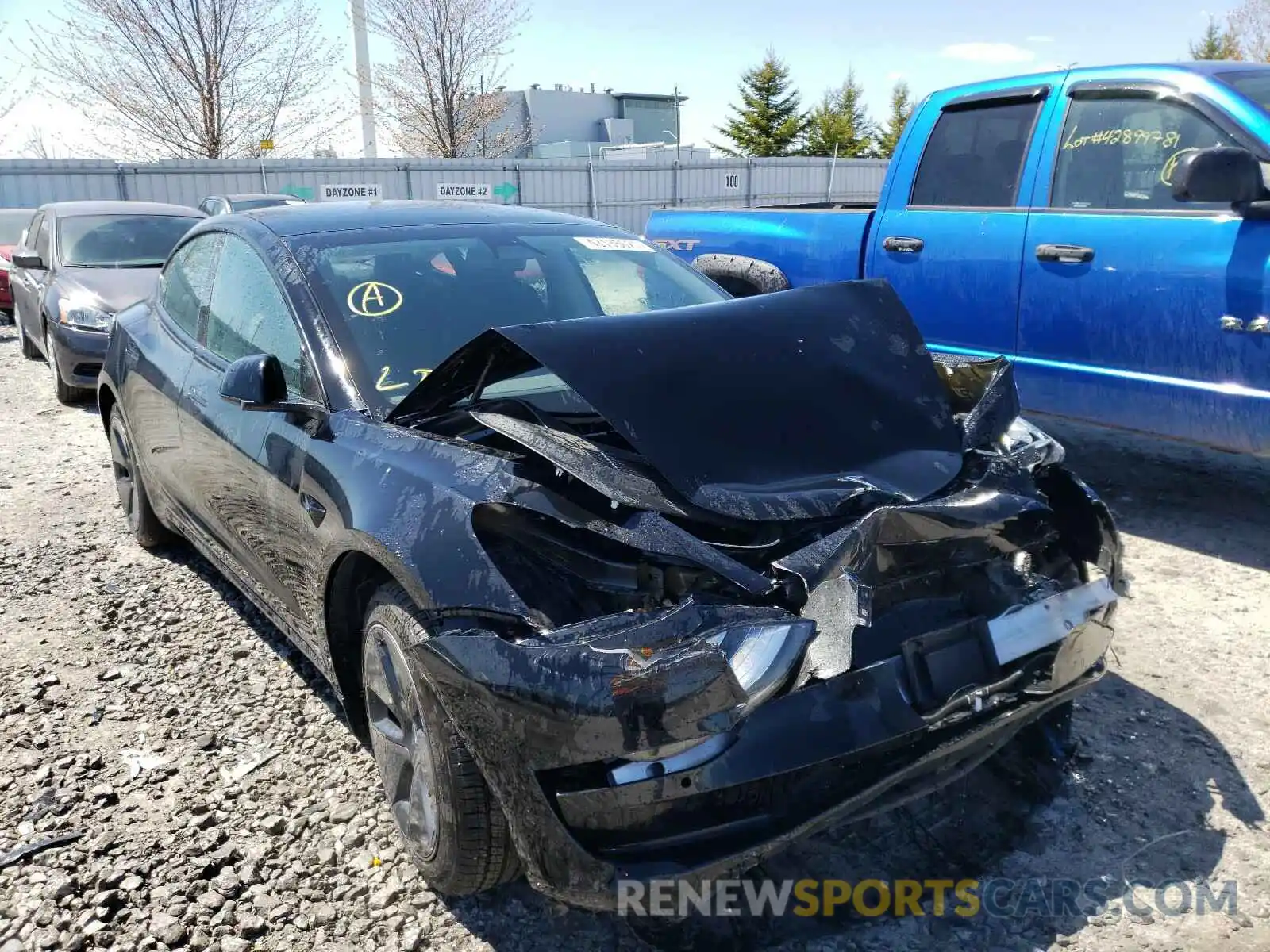 1 Photograph of a damaged car 5YJ3E1EA5MF857430 TESLA MODEL 3 2021