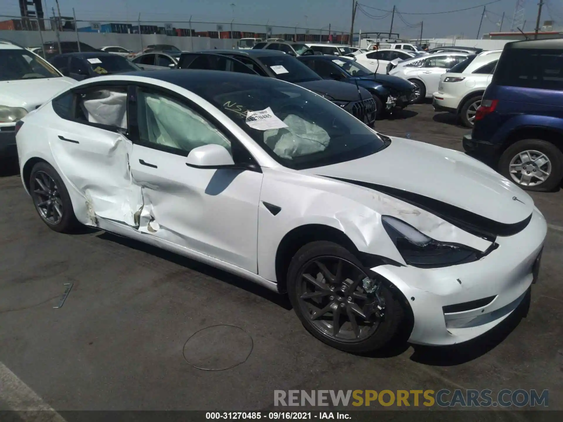 1 Фотография поврежденного автомобиля 5YJ3E1EA5MF867665 TESLA MODEL 3 2021