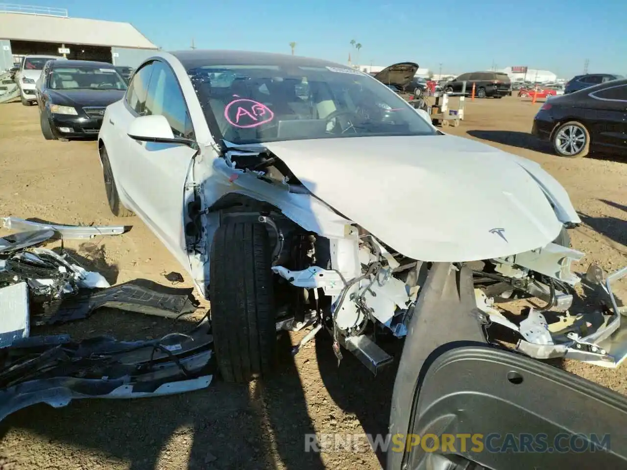 1 Photograph of a damaged car 5YJ3E1EA5MF867746 TESLA MODEL 3 2021