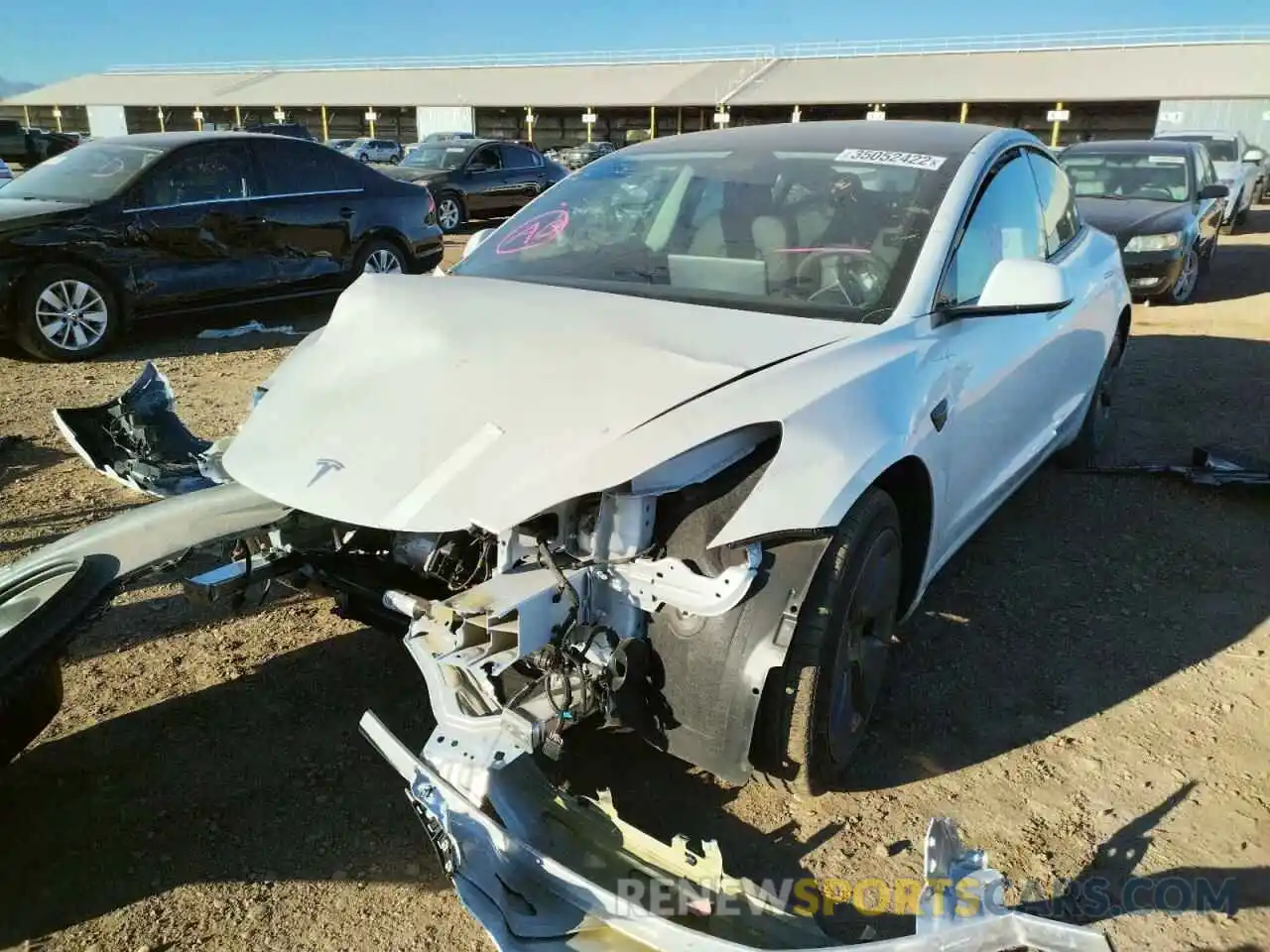 2 Photograph of a damaged car 5YJ3E1EA5MF867746 TESLA MODEL 3 2021