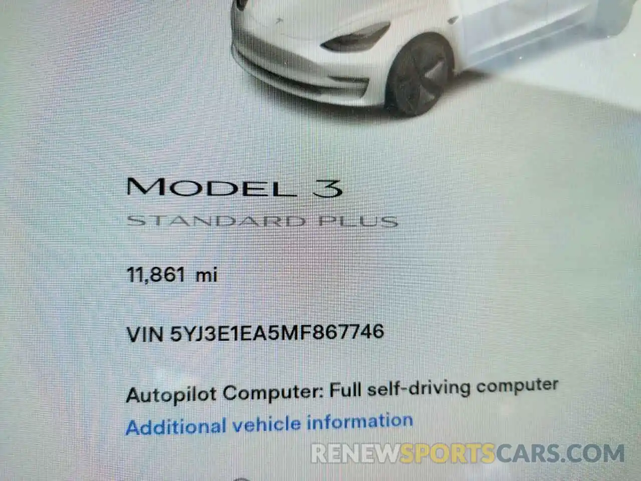 8 Photograph of a damaged car 5YJ3E1EA5MF867746 TESLA MODEL 3 2021