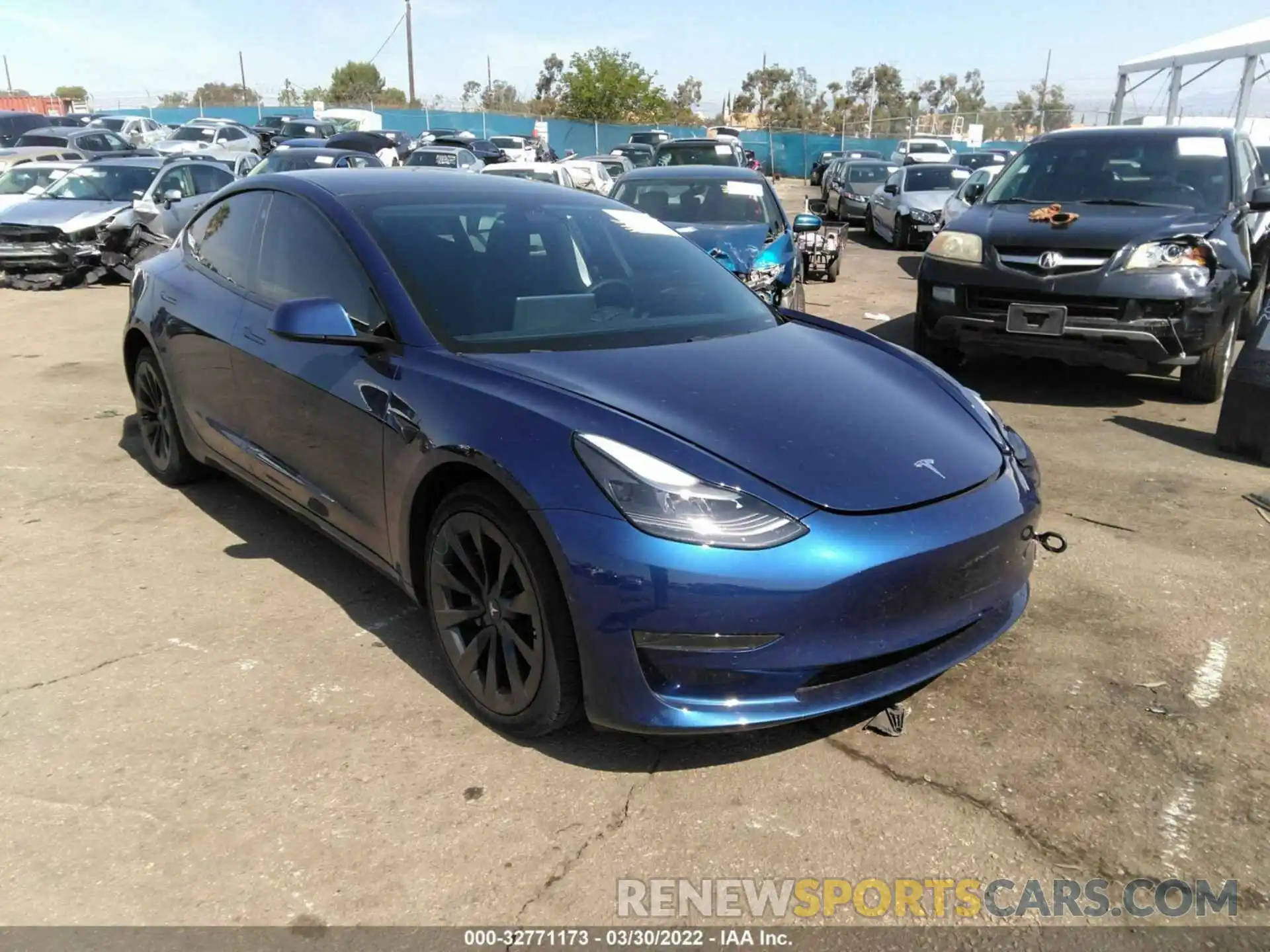 1 Photograph of a damaged car 5YJ3E1EA5MF870470 TESLA MODEL 3 2021