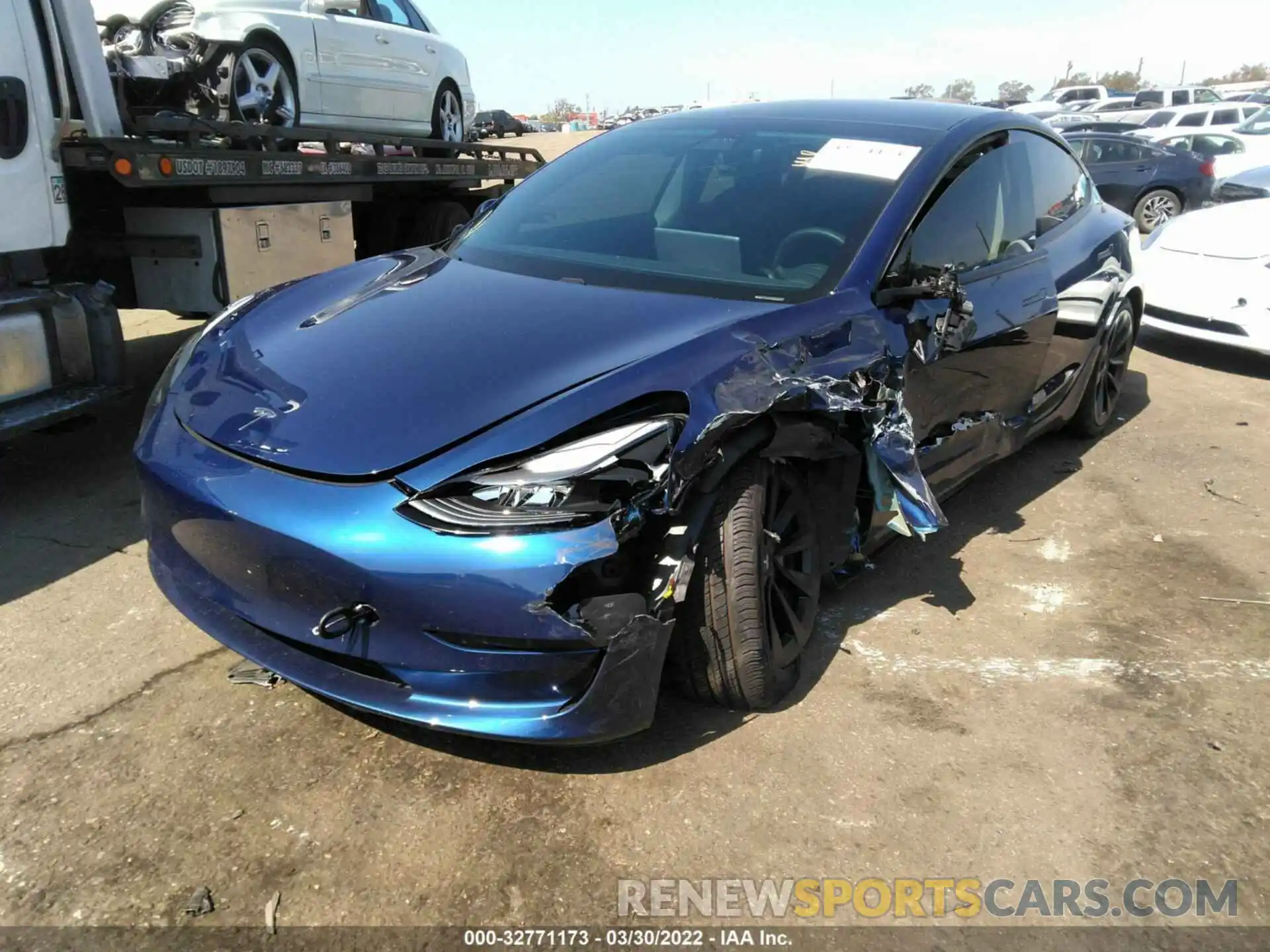 2 Photograph of a damaged car 5YJ3E1EA5MF870470 TESLA MODEL 3 2021