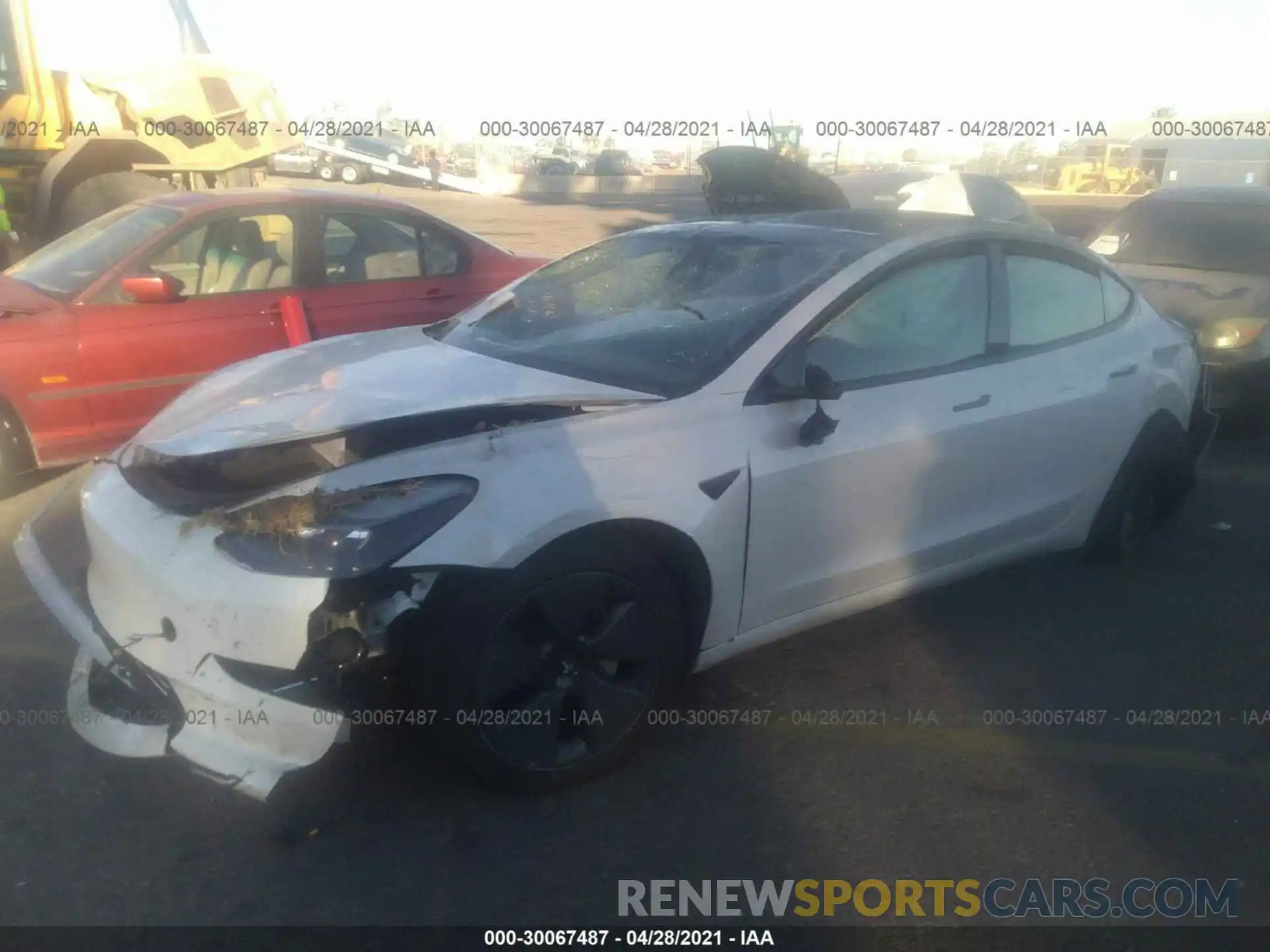 2 Photograph of a damaged car 5YJ3E1EA5MF871893 TESLA MODEL 3 2021