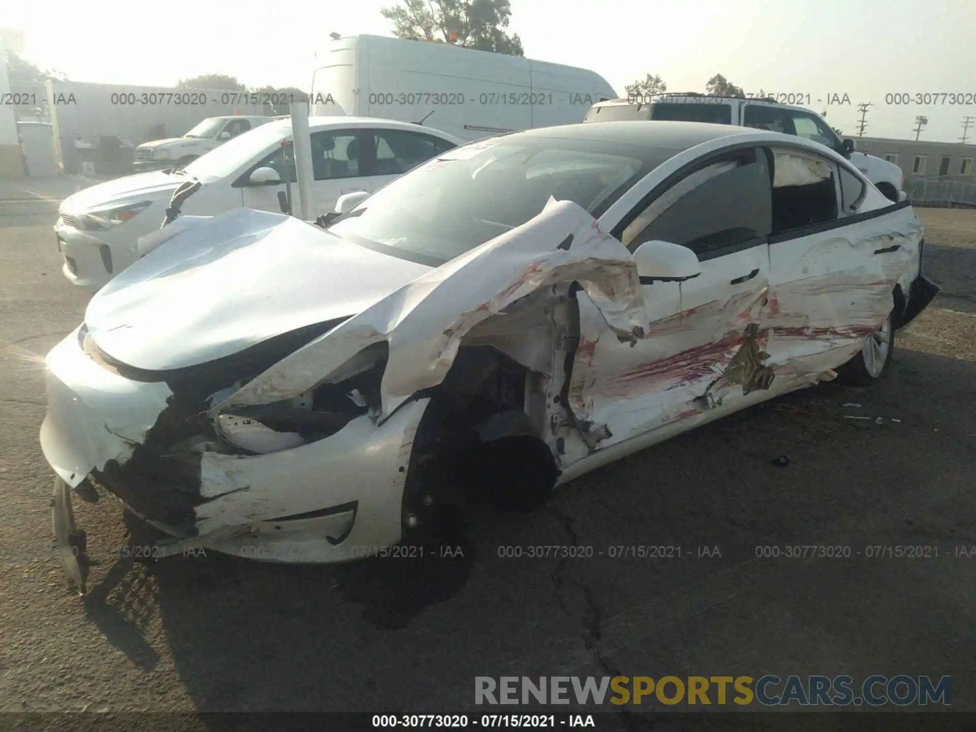 2 Photograph of a damaged car 5YJ3E1EA5MF872140 TESLA MODEL 3 2021