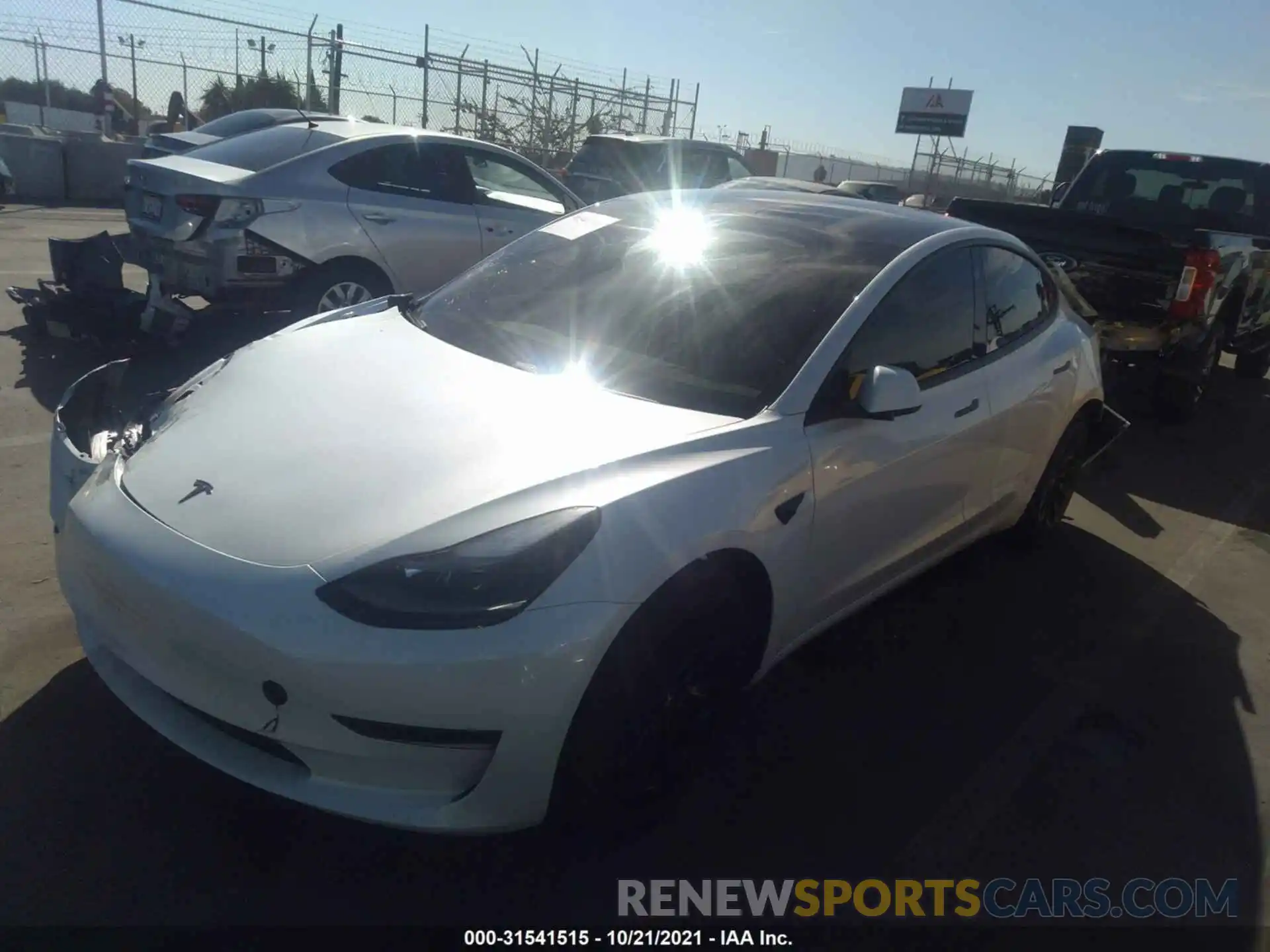 2 Фотография поврежденного автомобиля 5YJ3E1EA5MF874583 TESLA MODEL 3 2021