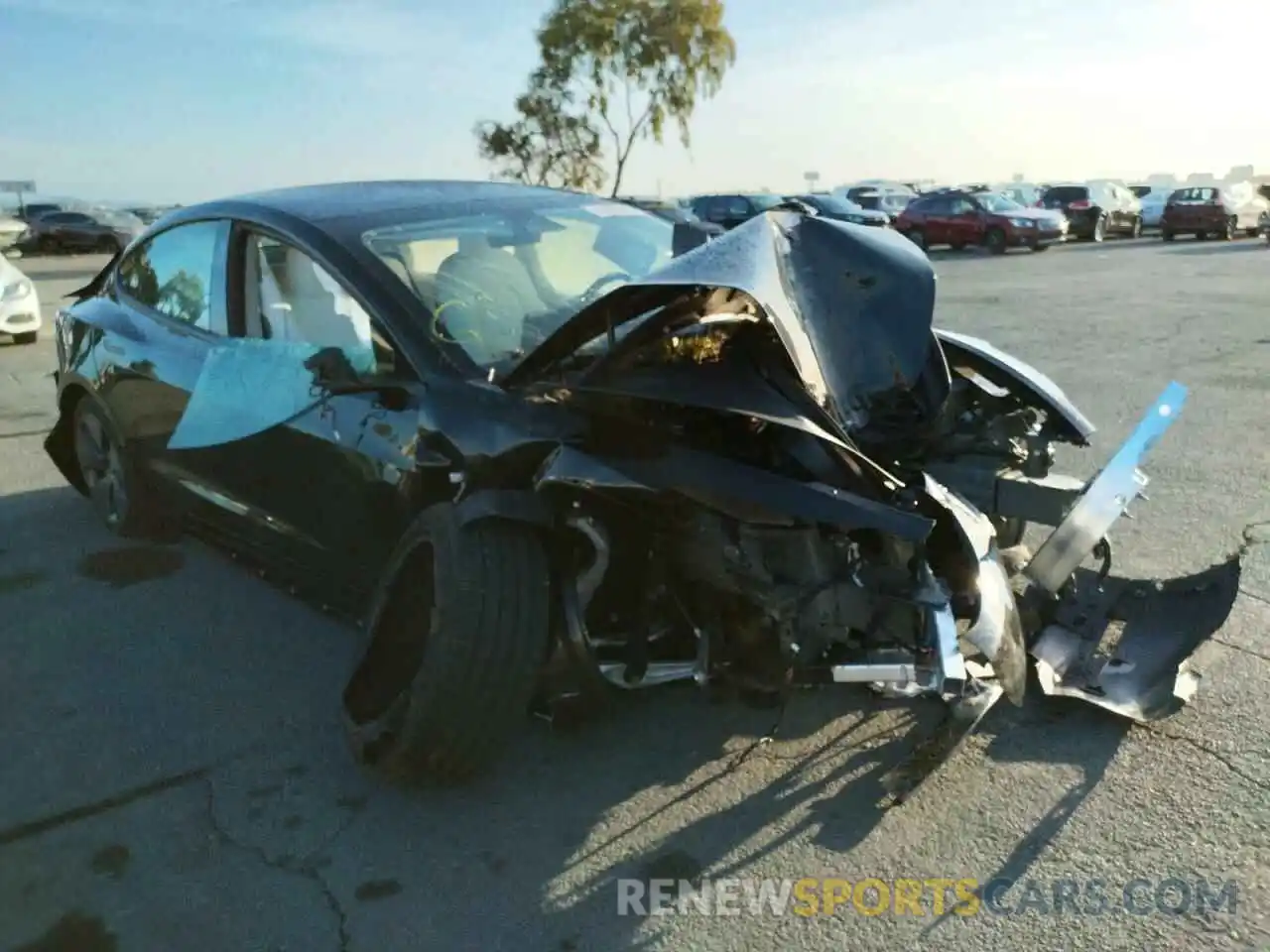 1 Photograph of a damaged car 5YJ3E1EA5MF877127 TESLA MODEL 3 2021