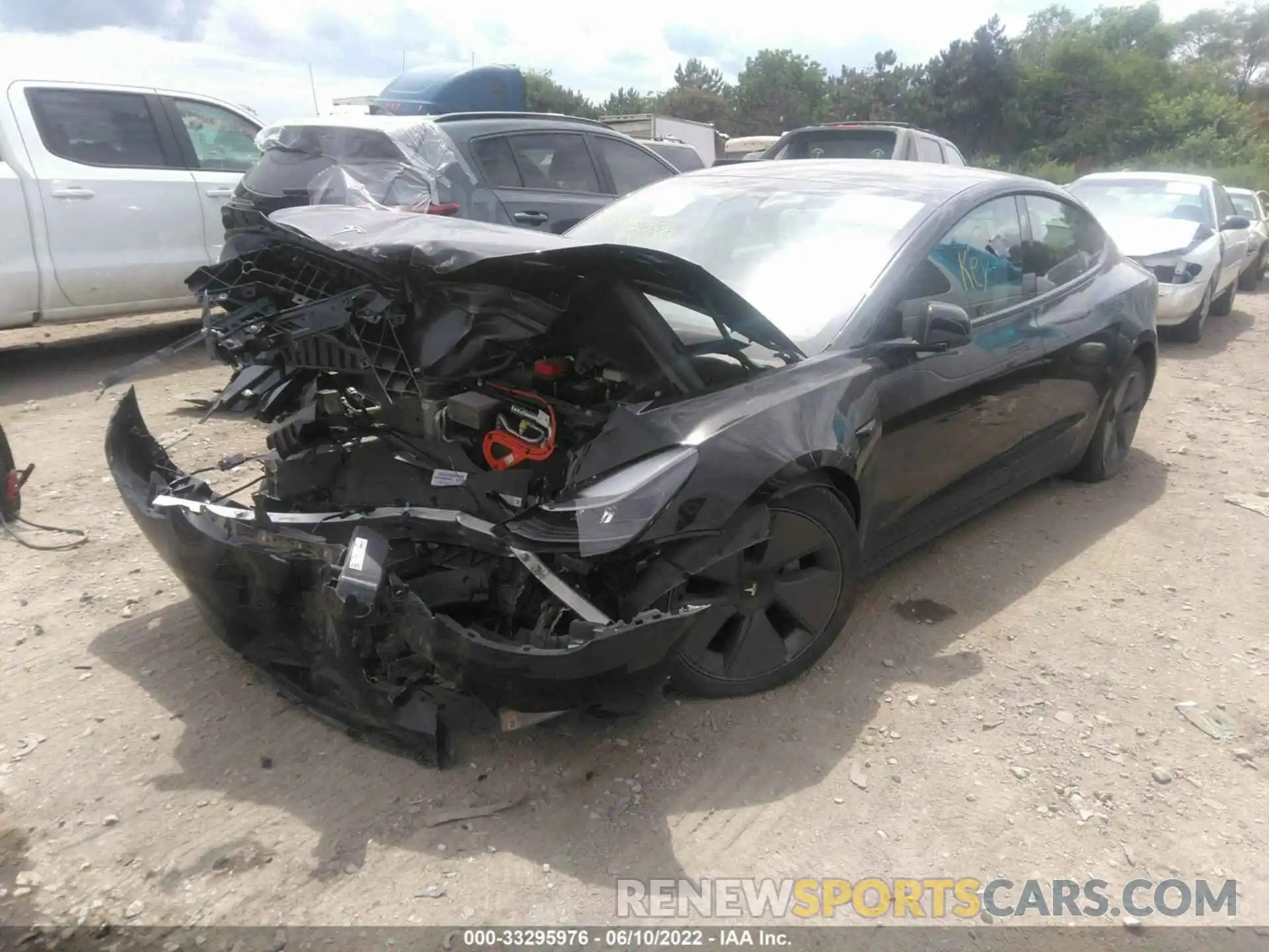 2 Photograph of a damaged car 5YJ3E1EA5MF877743 TESLA MODEL 3 2021