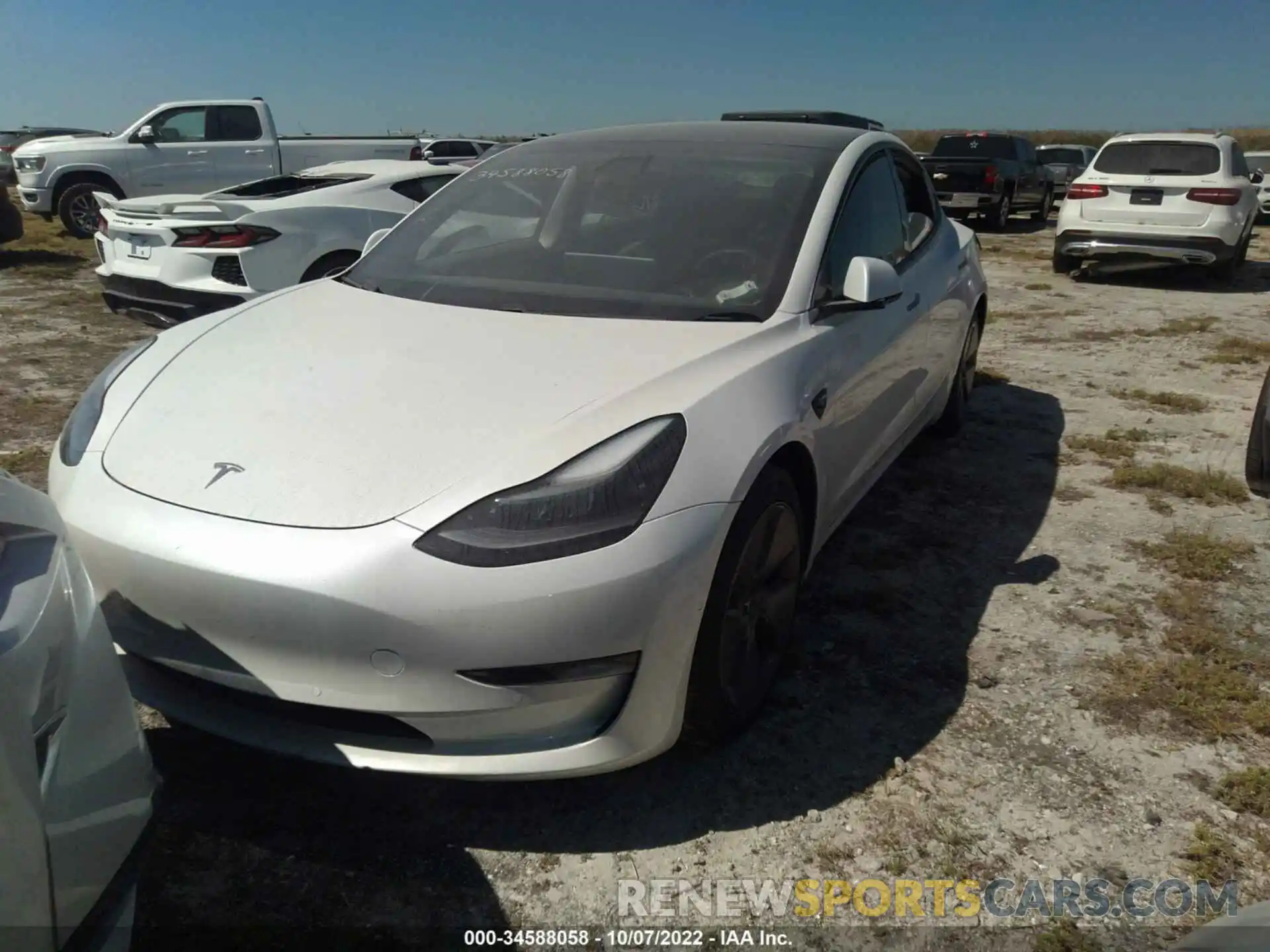 2 Photograph of a damaged car 5YJ3E1EA5MF922616 TESLA MODEL 3 2021