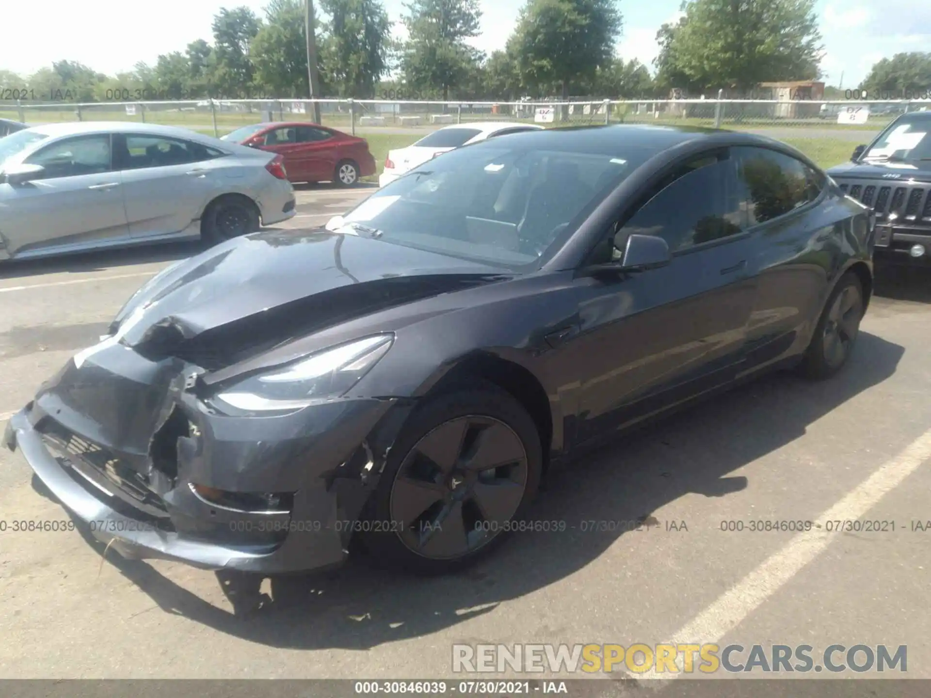 2 Photograph of a damaged car 5YJ3E1EA5MF923068 TESLA MODEL 3 2021