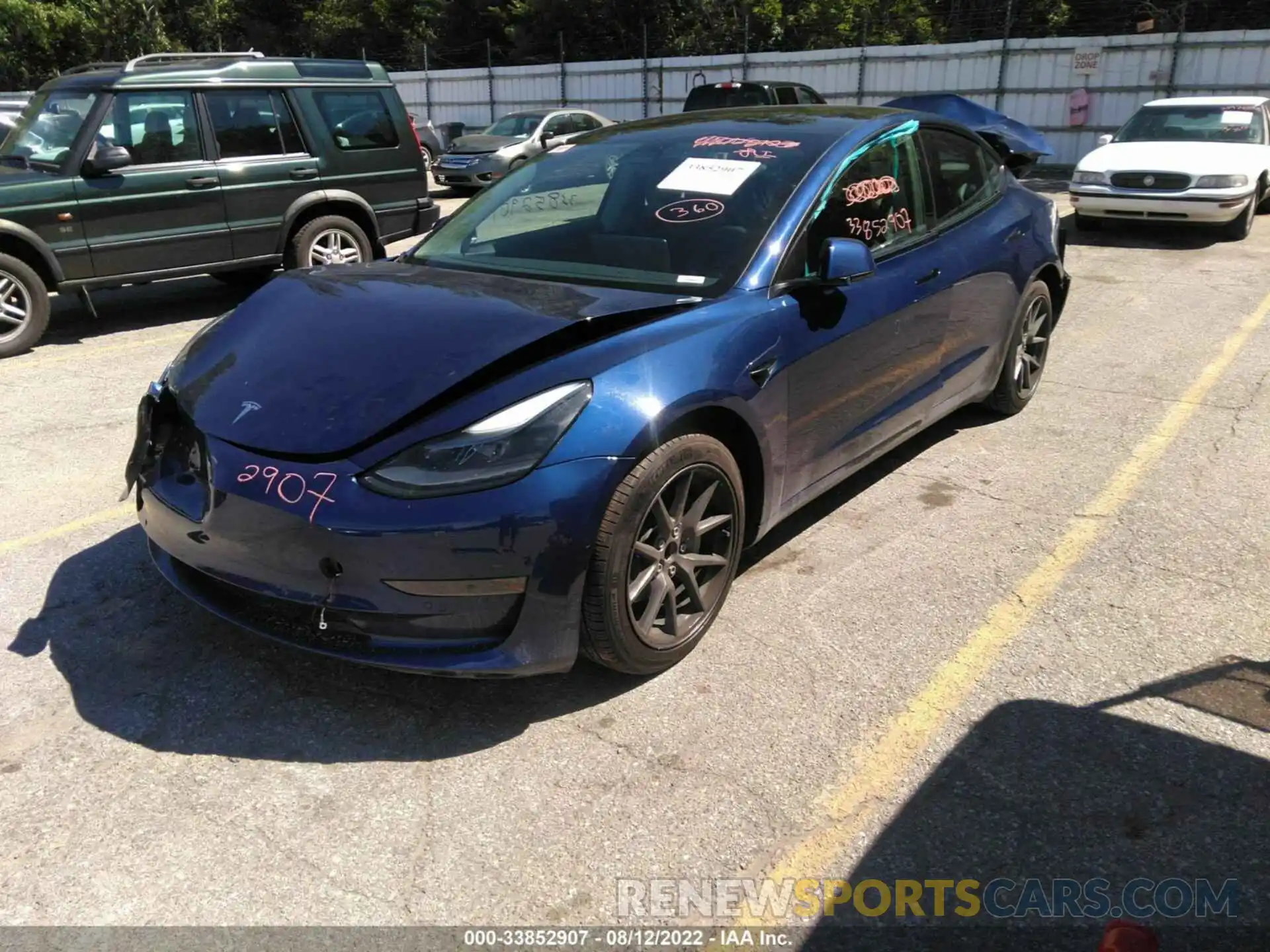 2 Photograph of a damaged car 5YJ3E1EA5MF923359 TESLA MODEL 3 2021